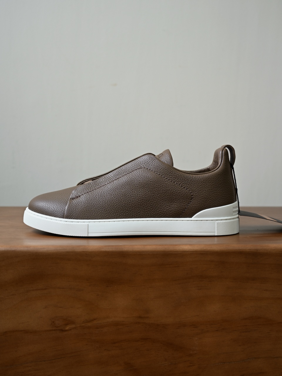 杰尼亚 Zegna  Triple Stitch （Grained cowhide）Laceless skate shoes-C0-LHCVO