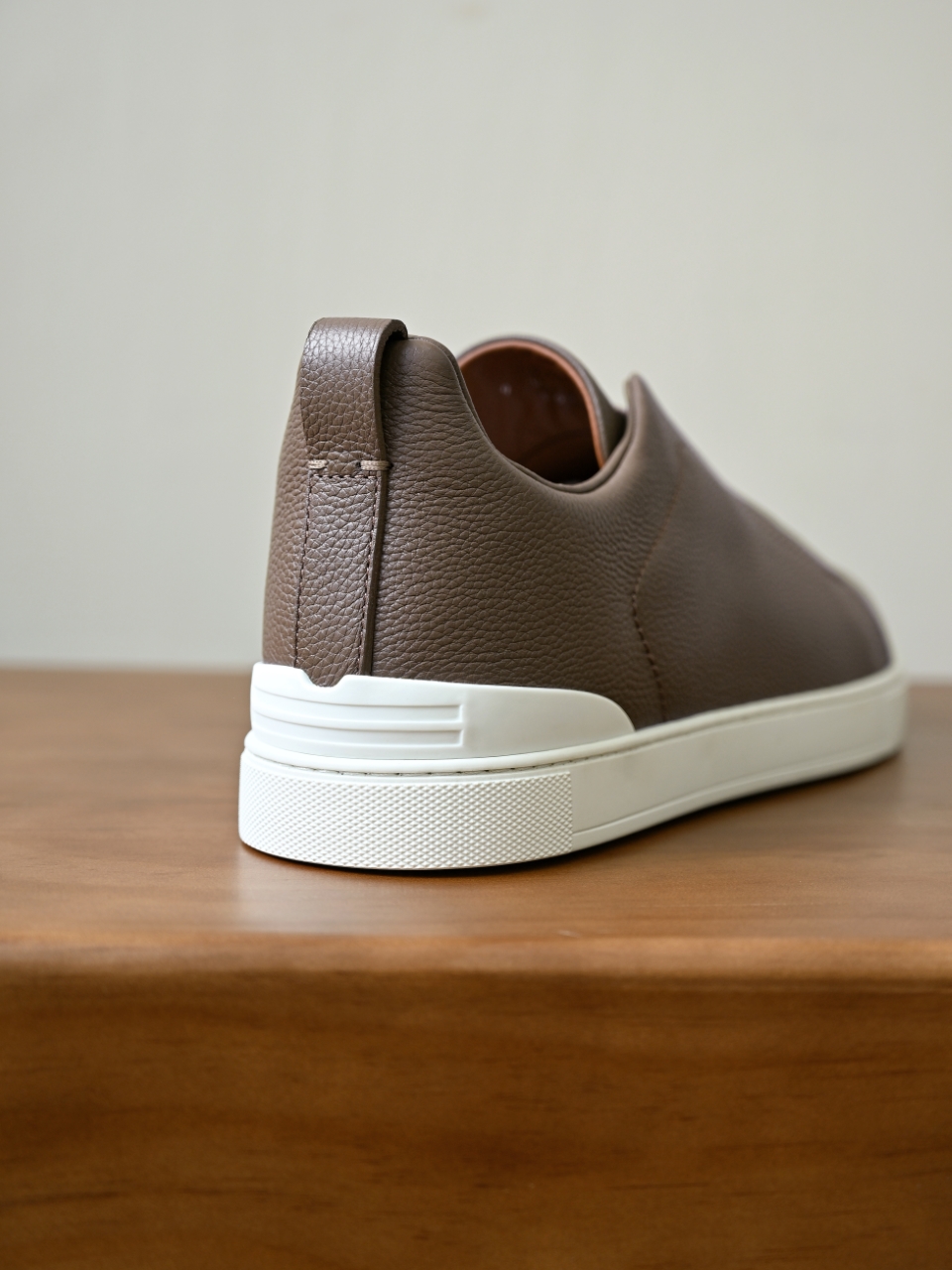 杰尼亚 Zegna  Triple Stitch （Grained cowhide）Laceless skate shoes-C0-LHCVO