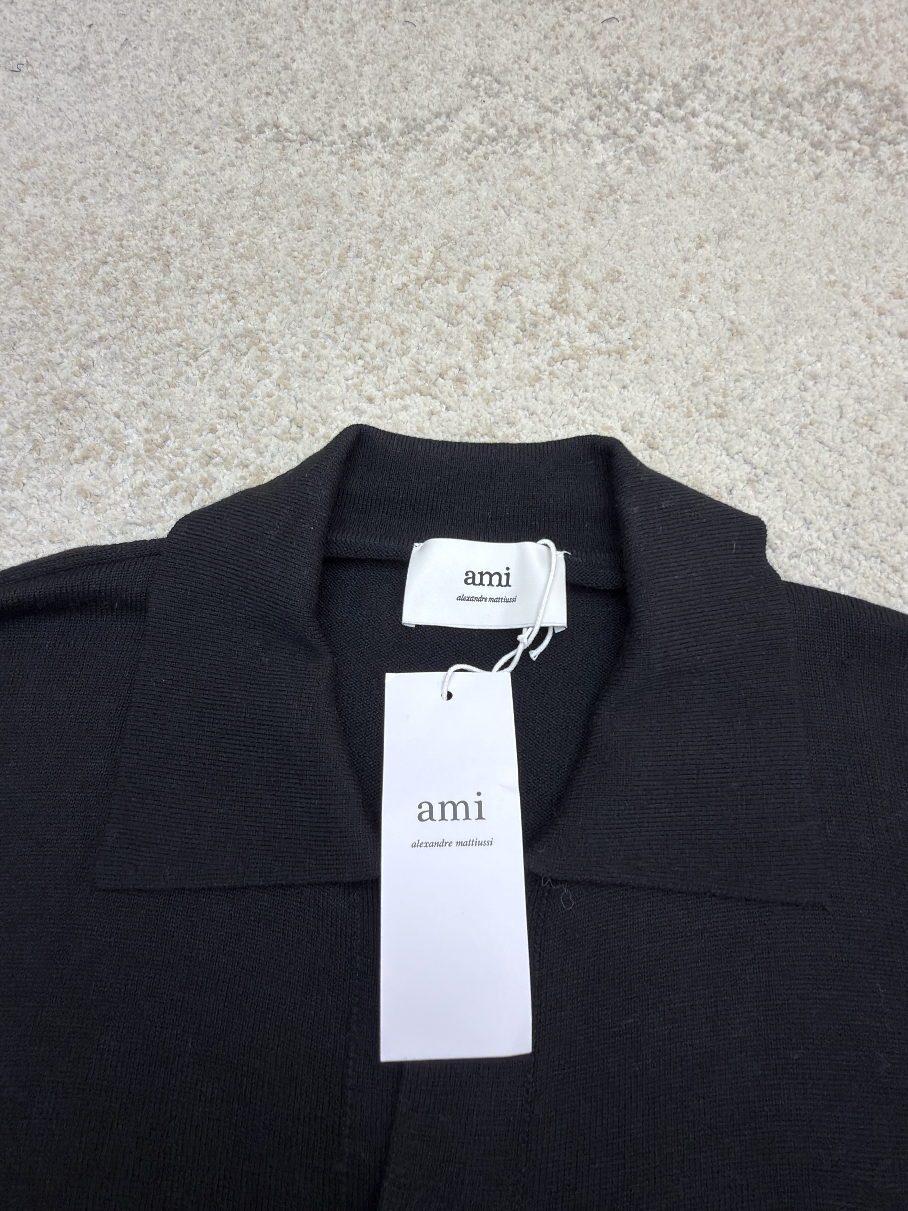 AMIPARIS 爱心刺绣针织开衫 毛衣 针织衫 外套 长袖 秋冬 黑色 灰色 B0