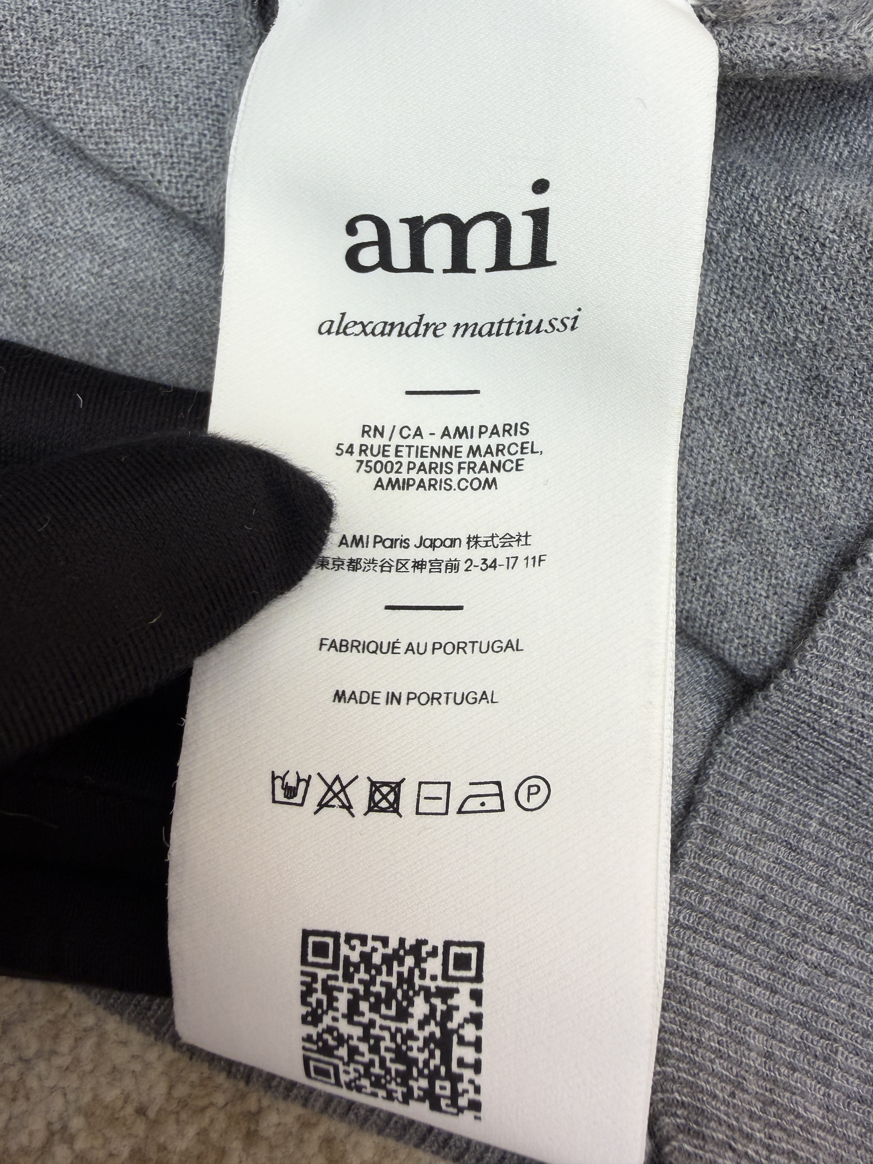 AMIPARIS 爱心刺绣针织开衫 毛衣 针织衫 外套 长袖 秋冬 黑色 灰色 B0