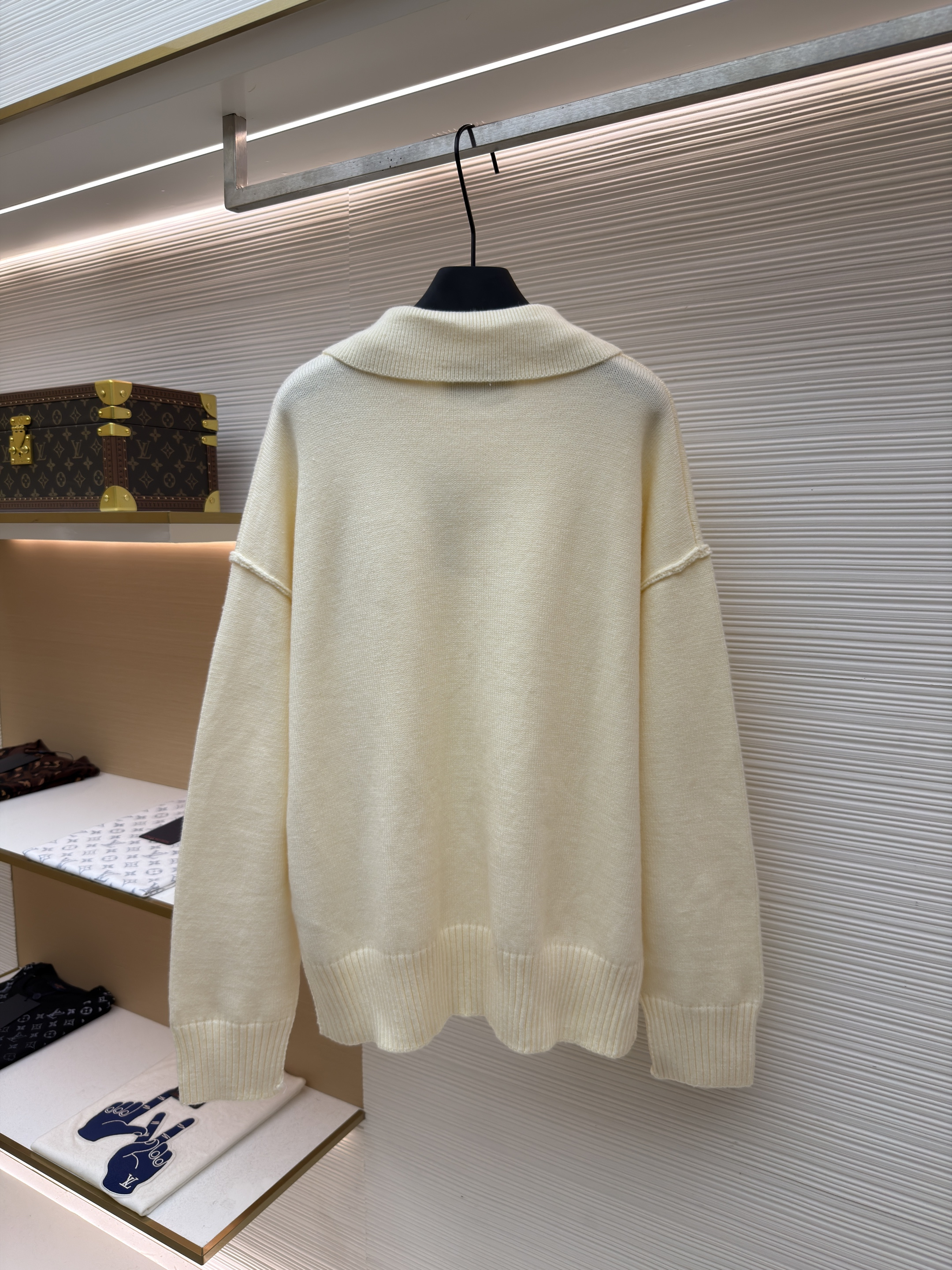 AMIPARIS 爱心提花针织Polo衫 毛衣 针织衫 外套 长袖 秋冬 藏蓝色 灰色 米白色 红色 B0