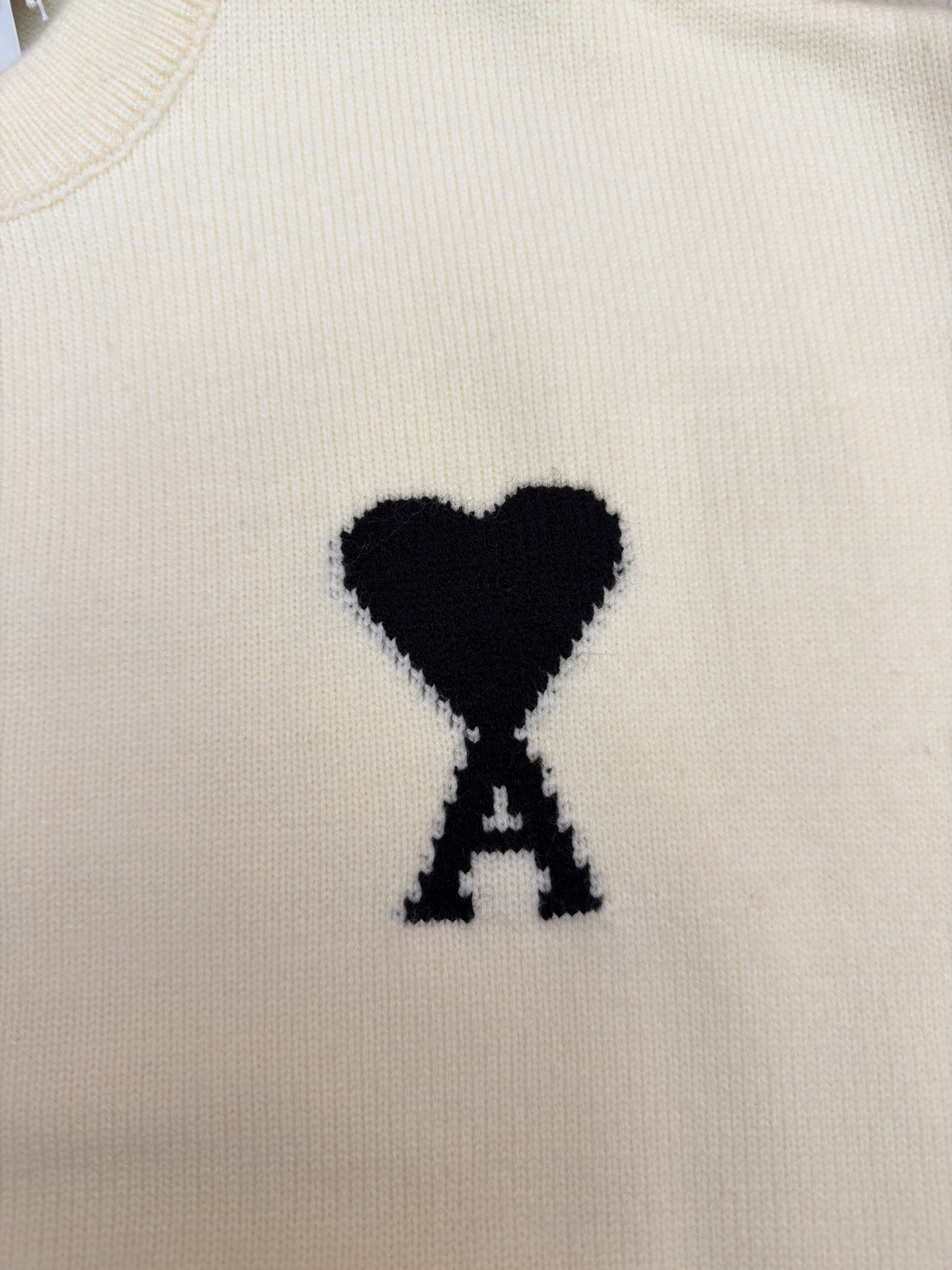 AMIPARIS 爱心提花针织开衫 毛衣 针织衫 外套 长袖 秋冬 藏蓝色 灰色 米白色 B0
