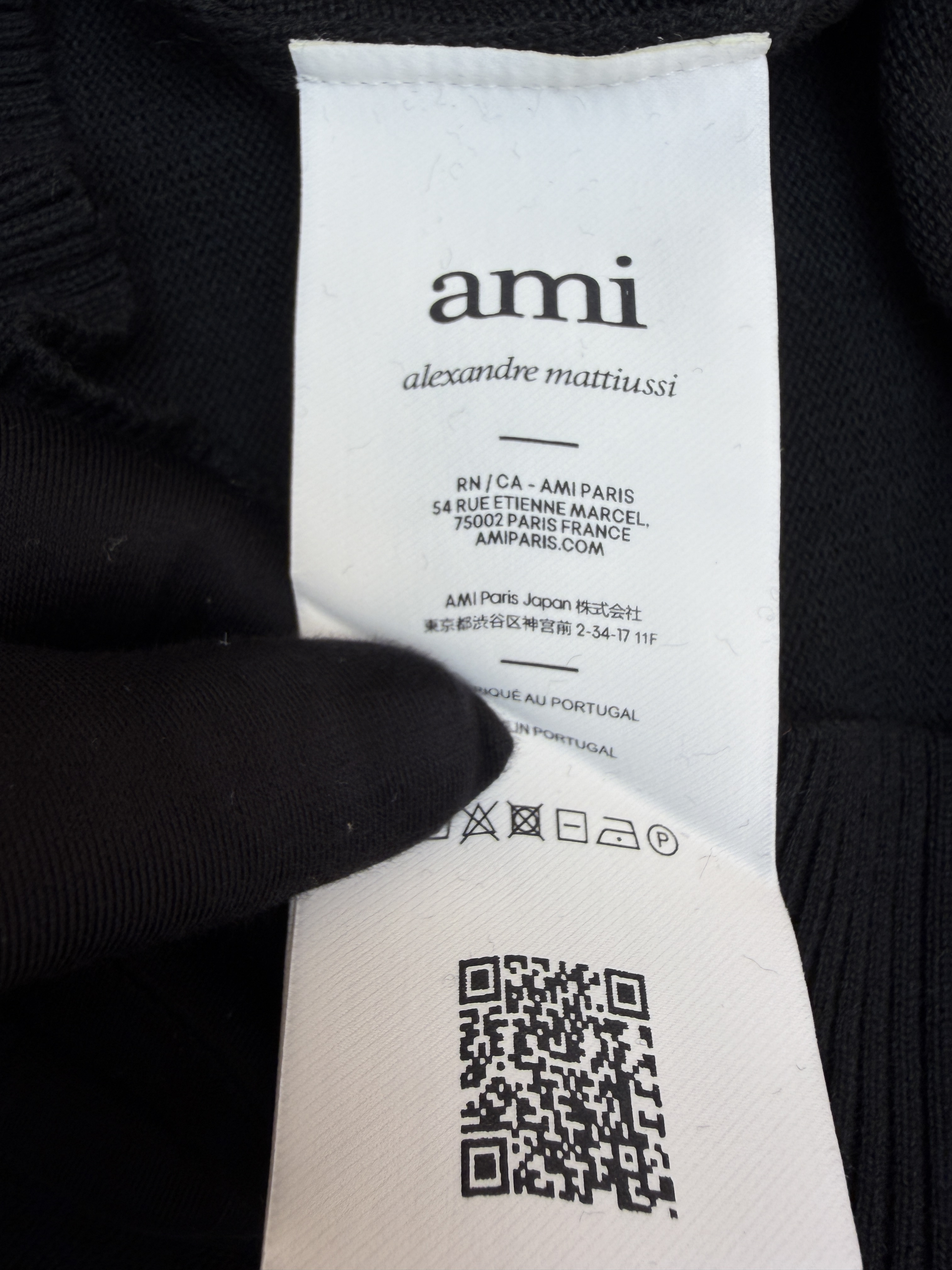 AMIPARIS 红色爱心刺绣圆领针织衫 套头 毛衣 长袖 秋冬 灰色 黑色 A7