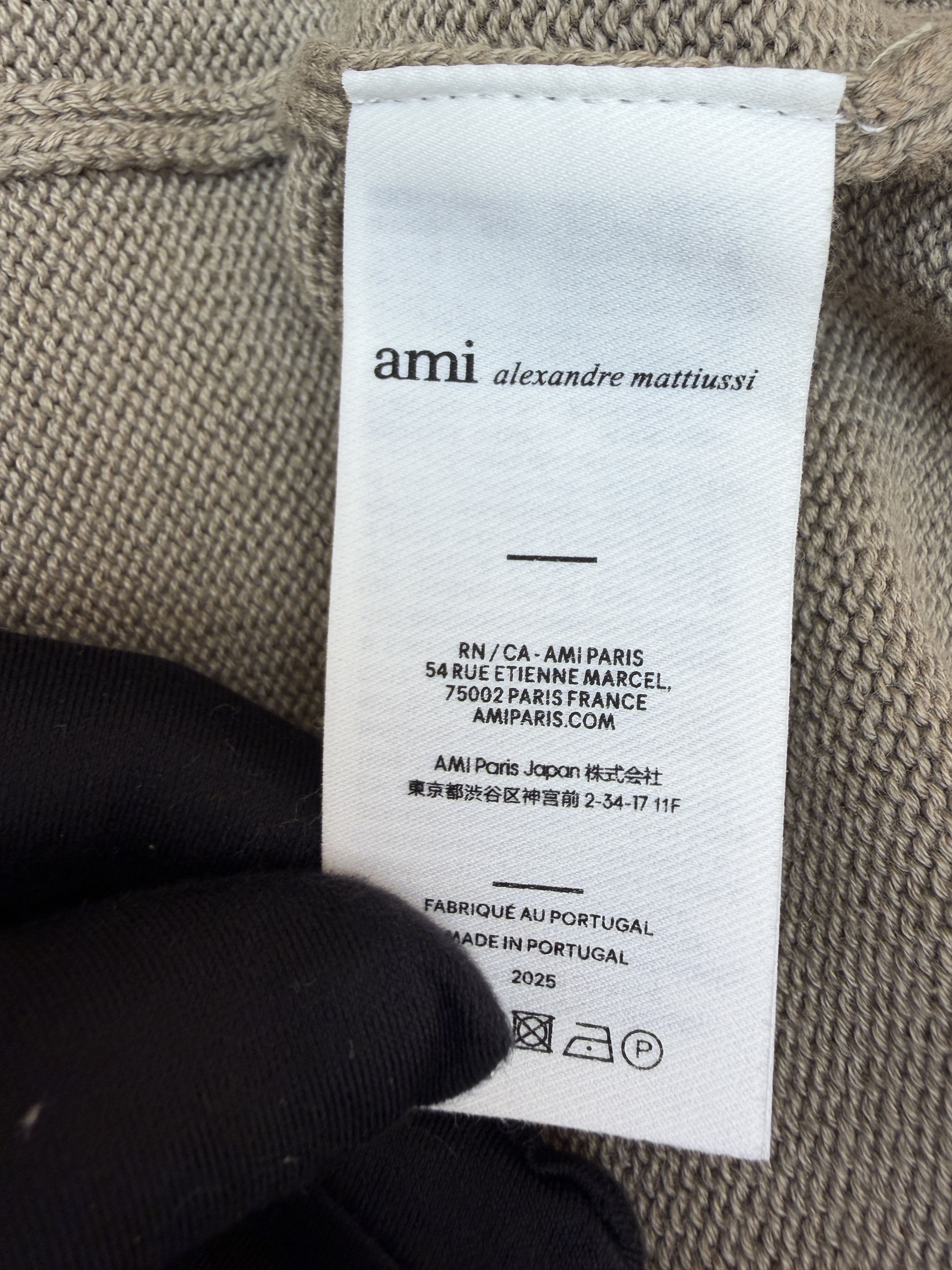 AMIPARIS 爱心提花V领针织毛衣背心 马甲 针织衫 外套 秋冬 藏蓝色 卡其色 A7