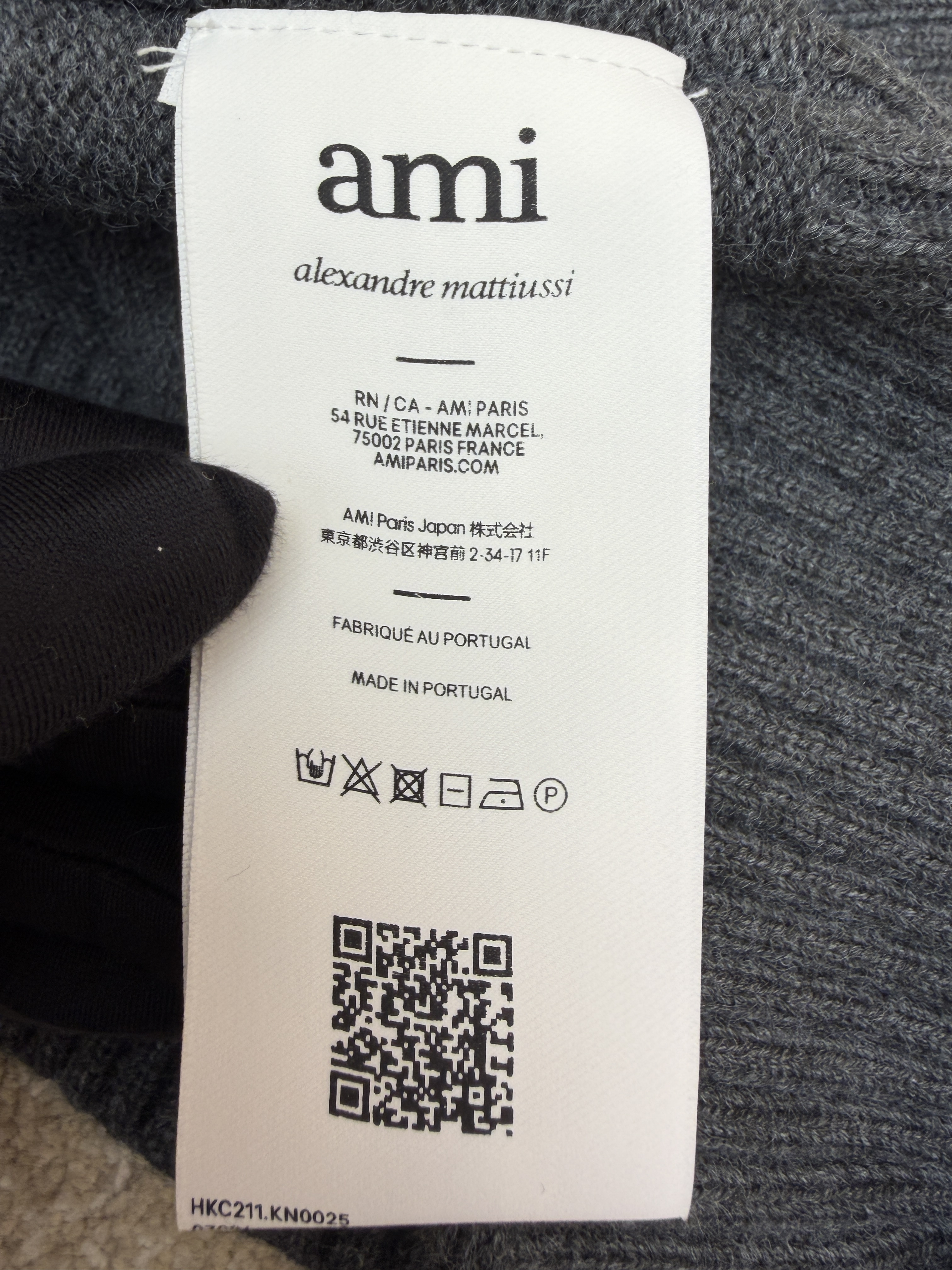 AMIPARIS 羊毛爱心logo标识针织Polo衫 毛衣 针织衫 外套 长袖 秋冬 深灰色 B0