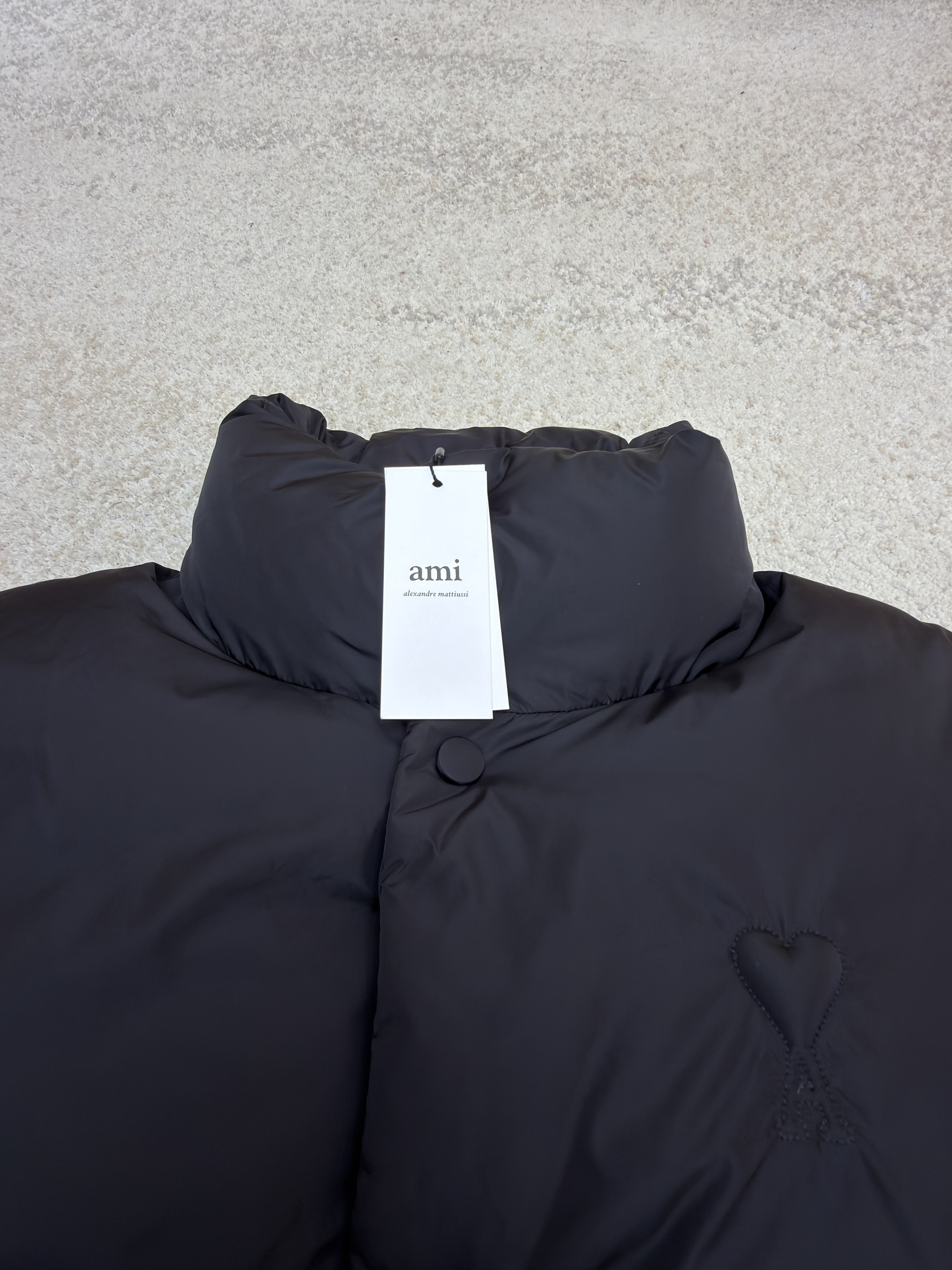 AMIPARIS 爱心刺绣立领羽绒服 外套 夹克 长袖 保暖 秋冬 白色 黑色 C5