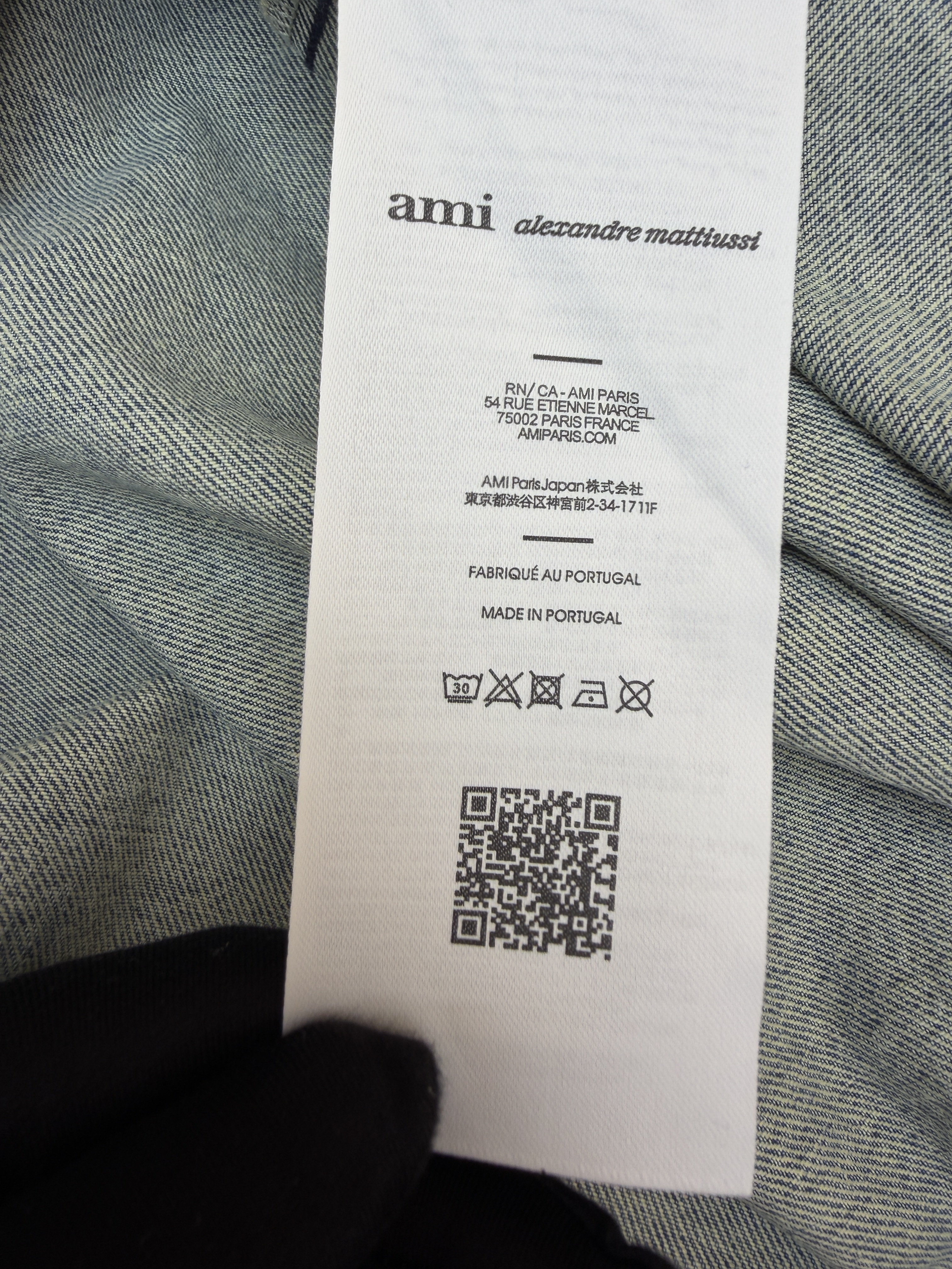 AMIPARIS 编织爱心牛仔衬衫 外套 长袖 秋冬 蓝色 B0