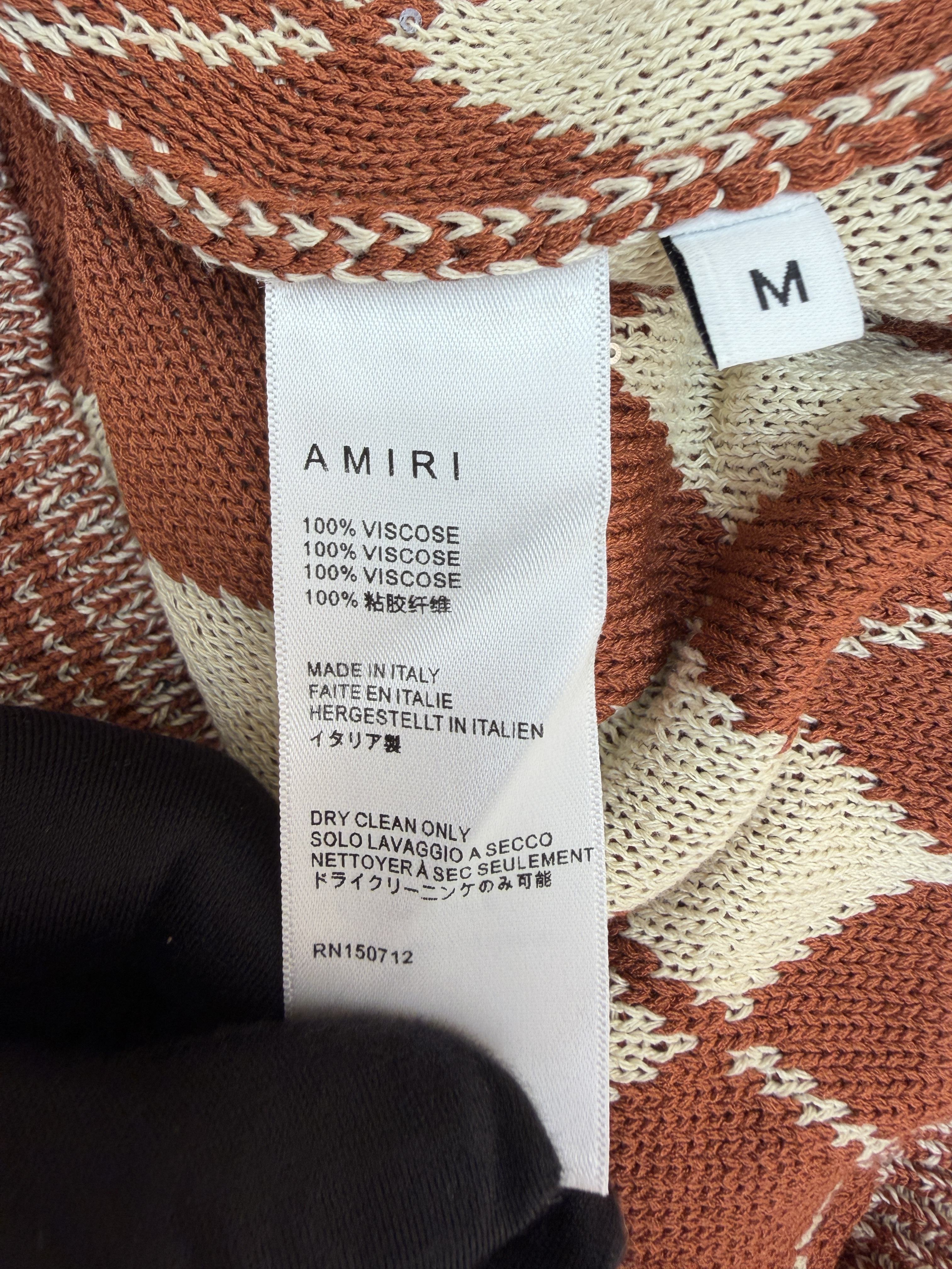 AMIPARIS V领菱格针织开衫 针织衫 毛衣 外套 秋冬 焦糖棕 B2