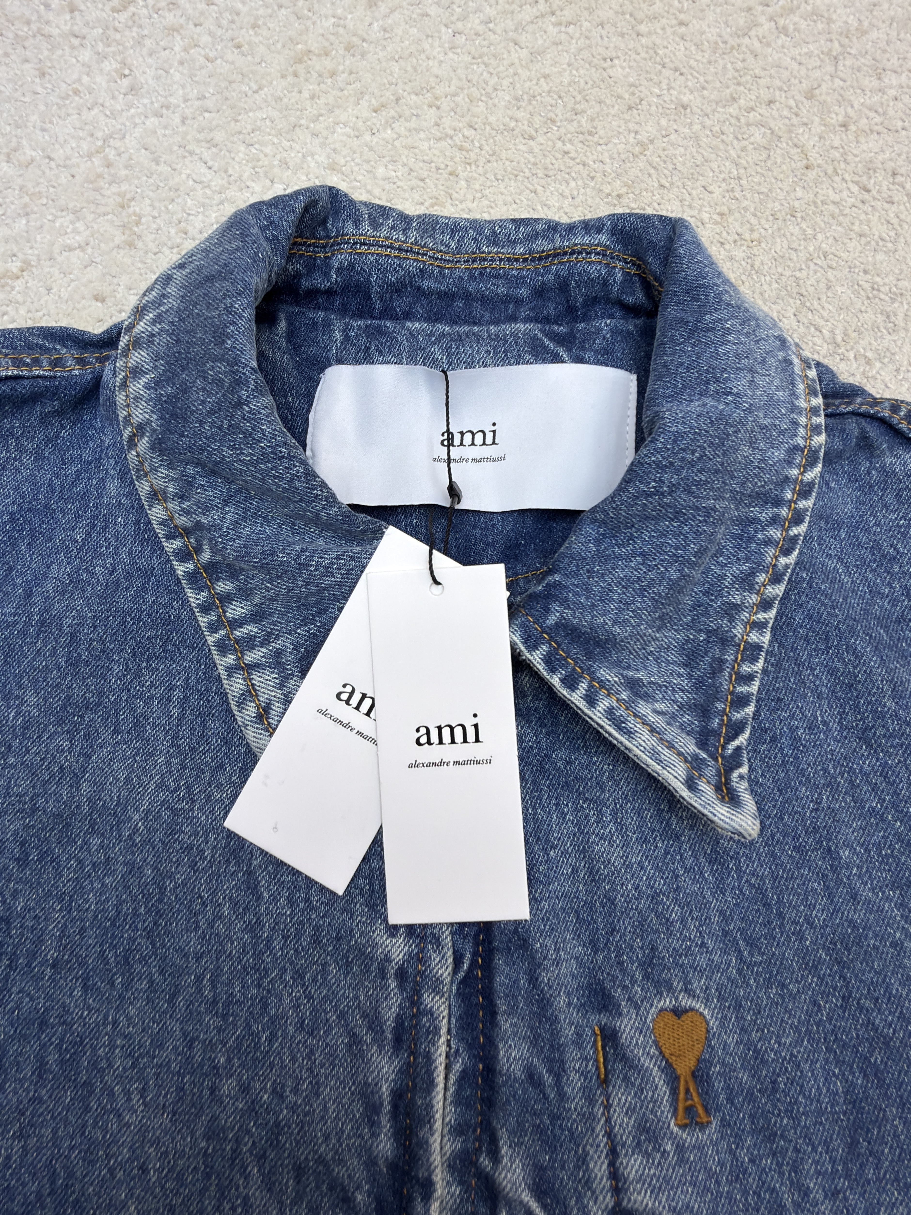 AMIPARIS 刺绣拉链牛仔外套 夹克 秋冬 蓝色 B2