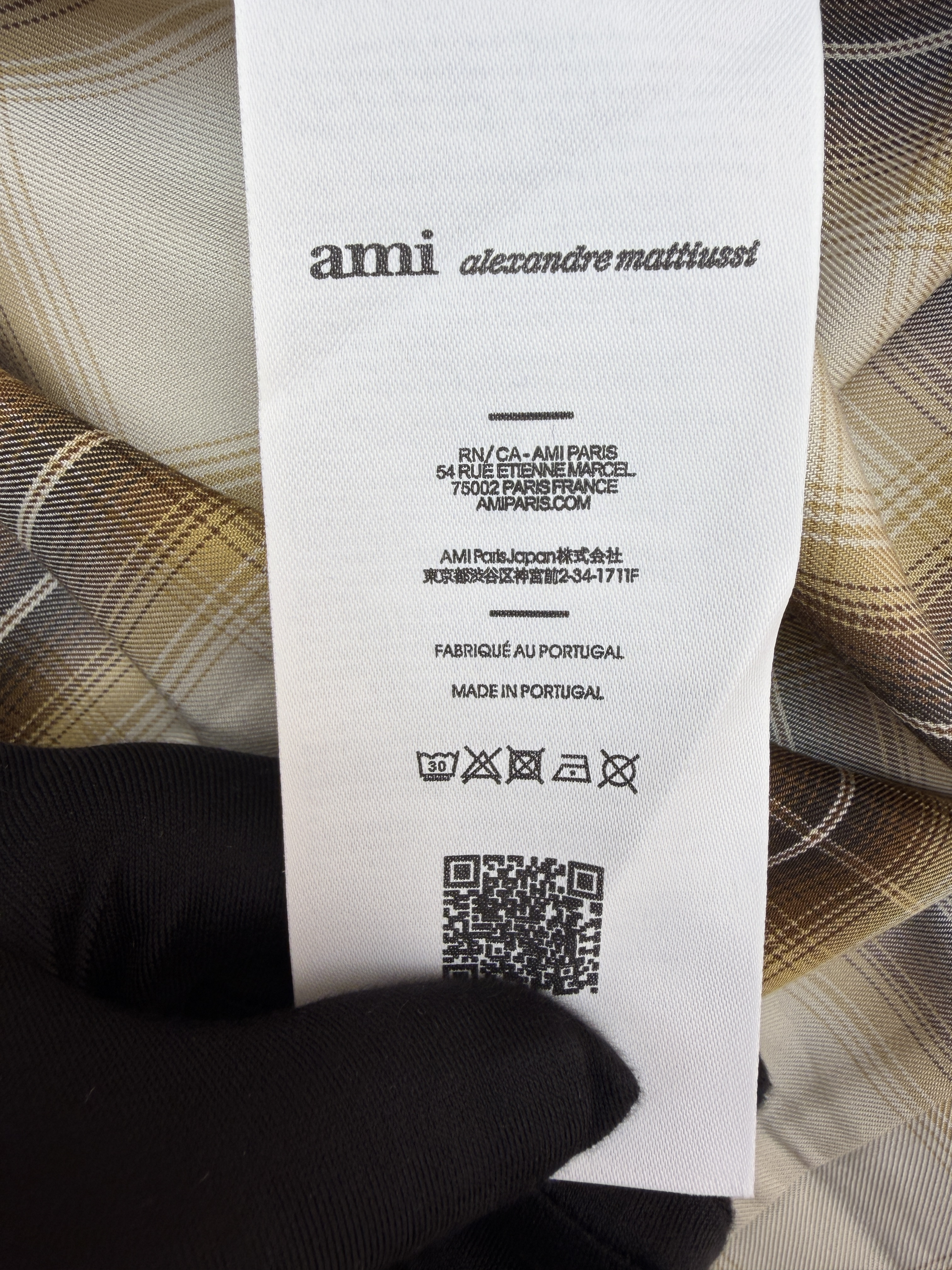 AMIPARIS 刺绣格纹长袖衬衫 外套 秋冬 黄色 B0