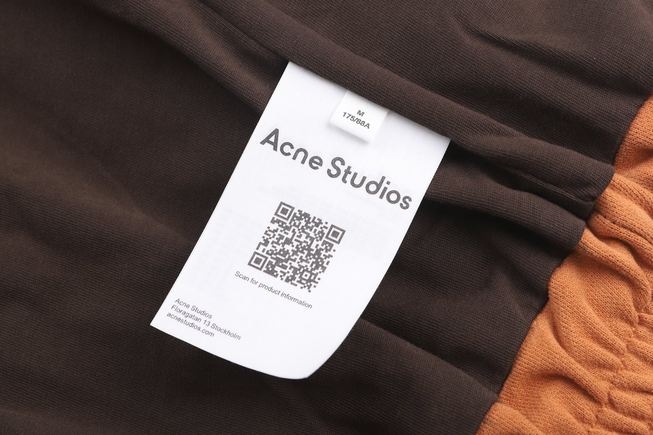 Acne Studios 复古皮革翻领撞色条纹卫衣 外套 秋冬 长袖 橙棕色 黑绿色 B5