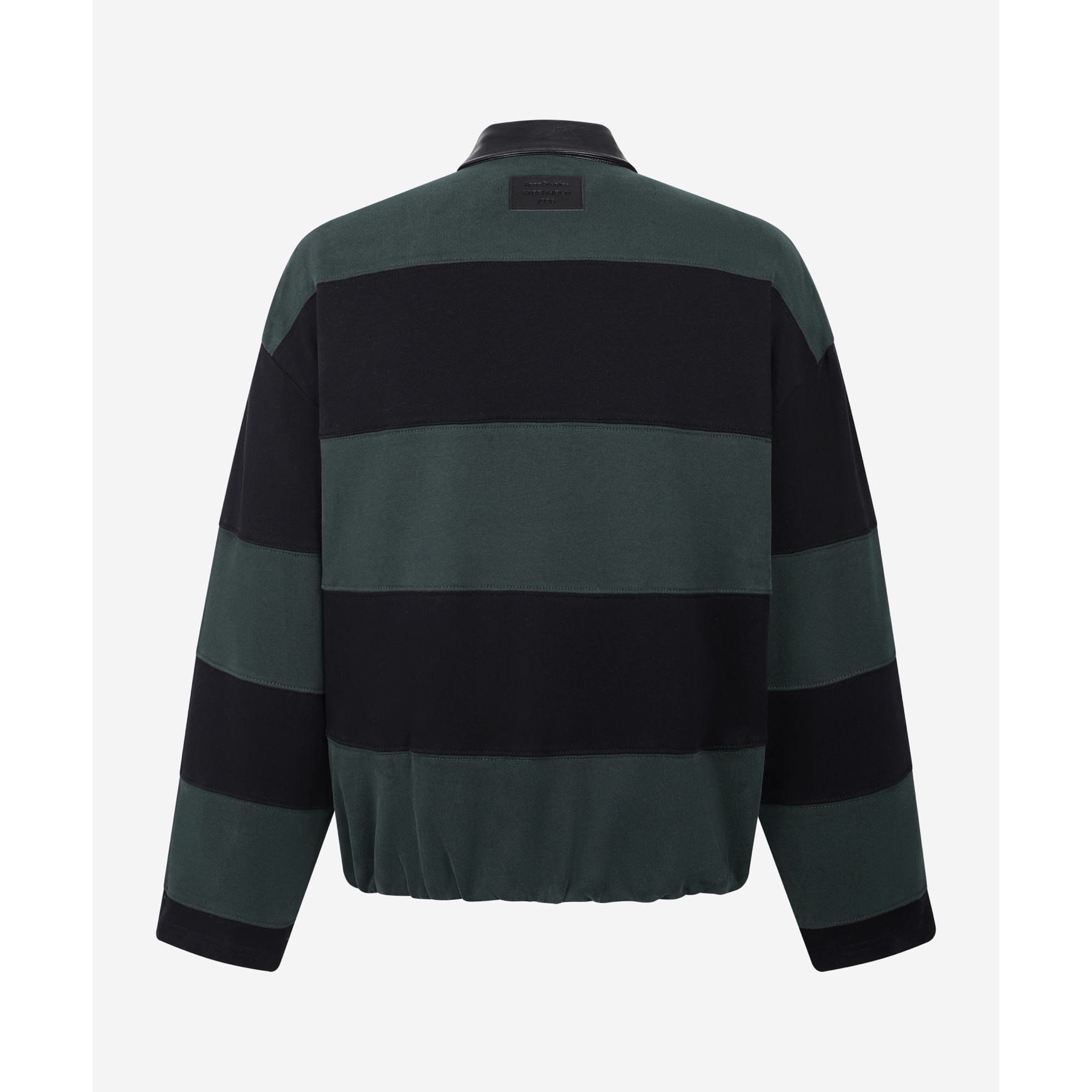 Acne Studios 复古皮革翻领撞色条纹卫衣 外套 秋冬 长袖 橙棕色 黑绿色 B5