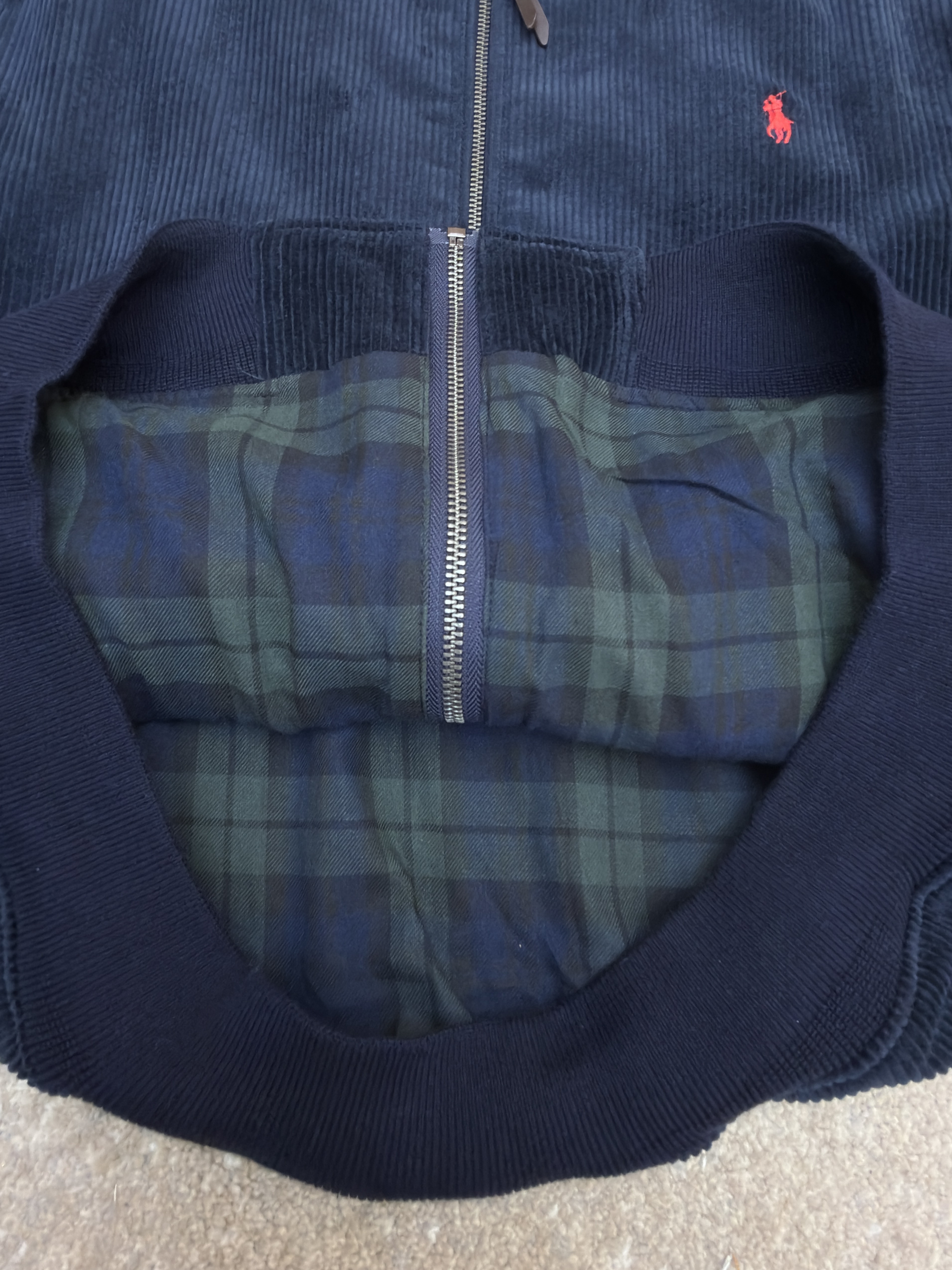 Ralph Lauren 拉夫劳伦 刺绣灯芯绒拉链夹克 外套 长袖 秋冬 棕色 藏蓝色 B5