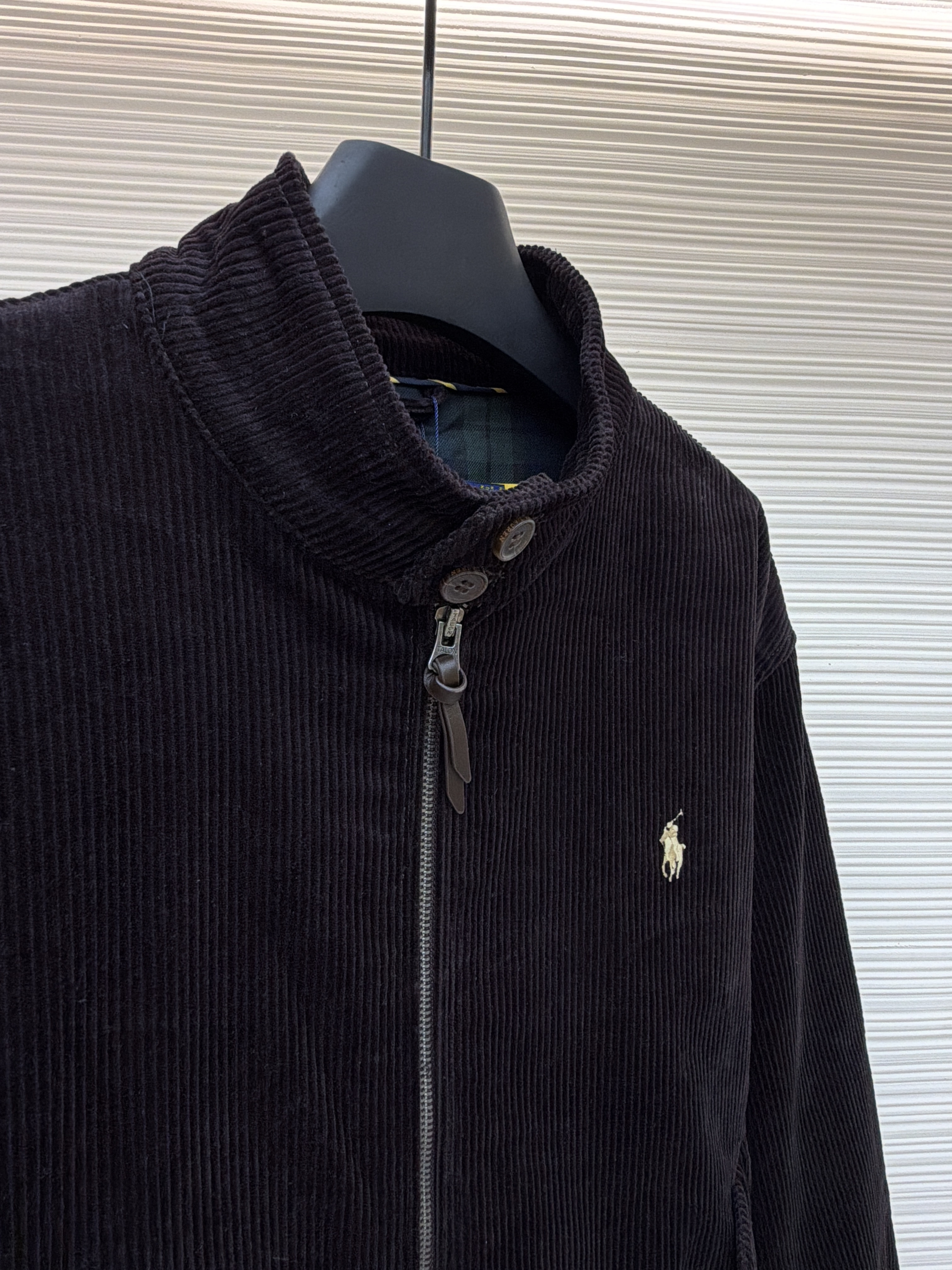 Ralph Lauren 拉夫劳伦 刺绣灯芯绒拉链夹克 外套 长袖 秋冬 棕色 藏蓝色 B5