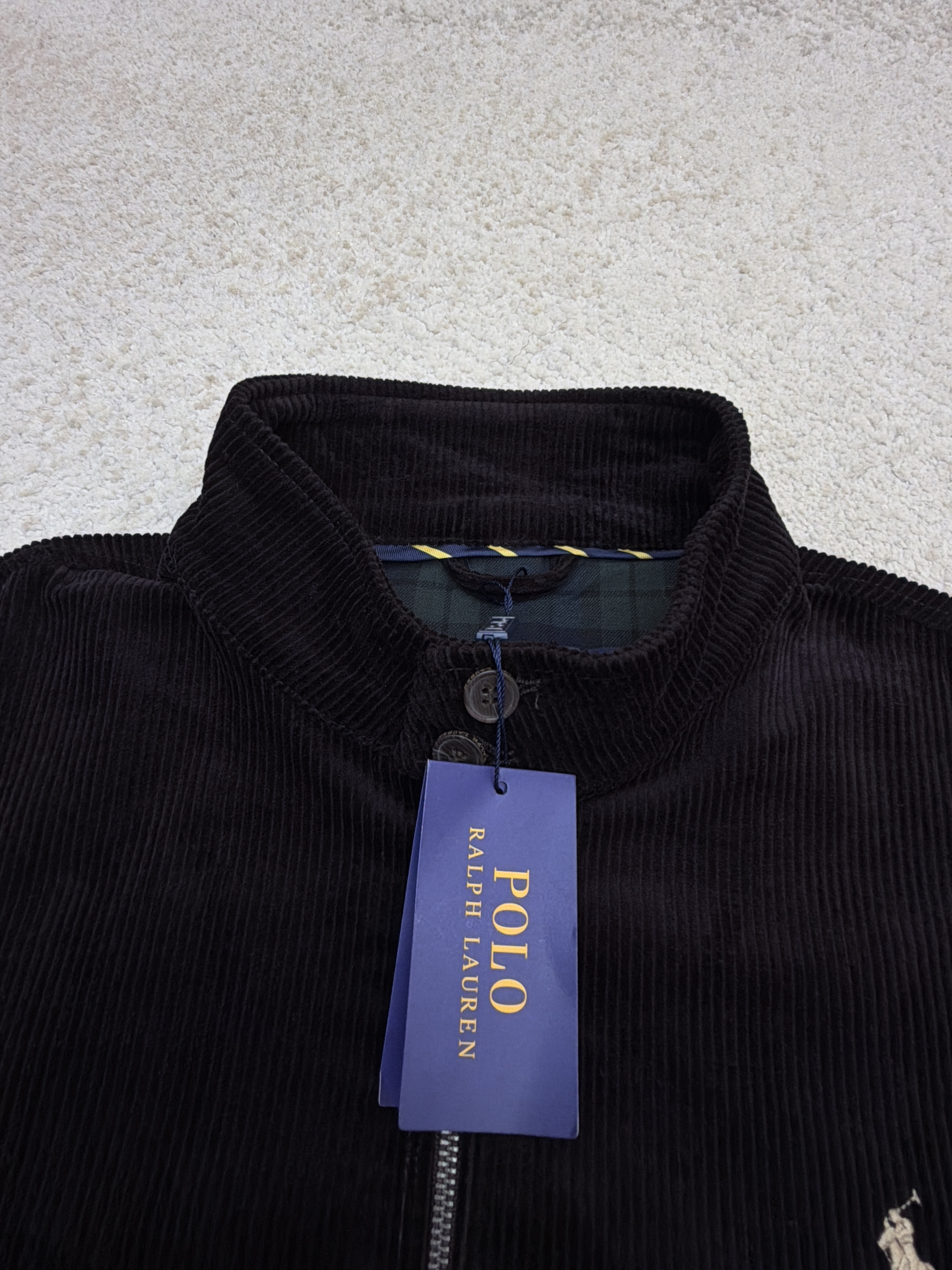 Ralph Lauren 拉夫劳伦 刺绣灯芯绒拉链夹克 外套 长袖 秋冬 棕色 藏蓝色 B5