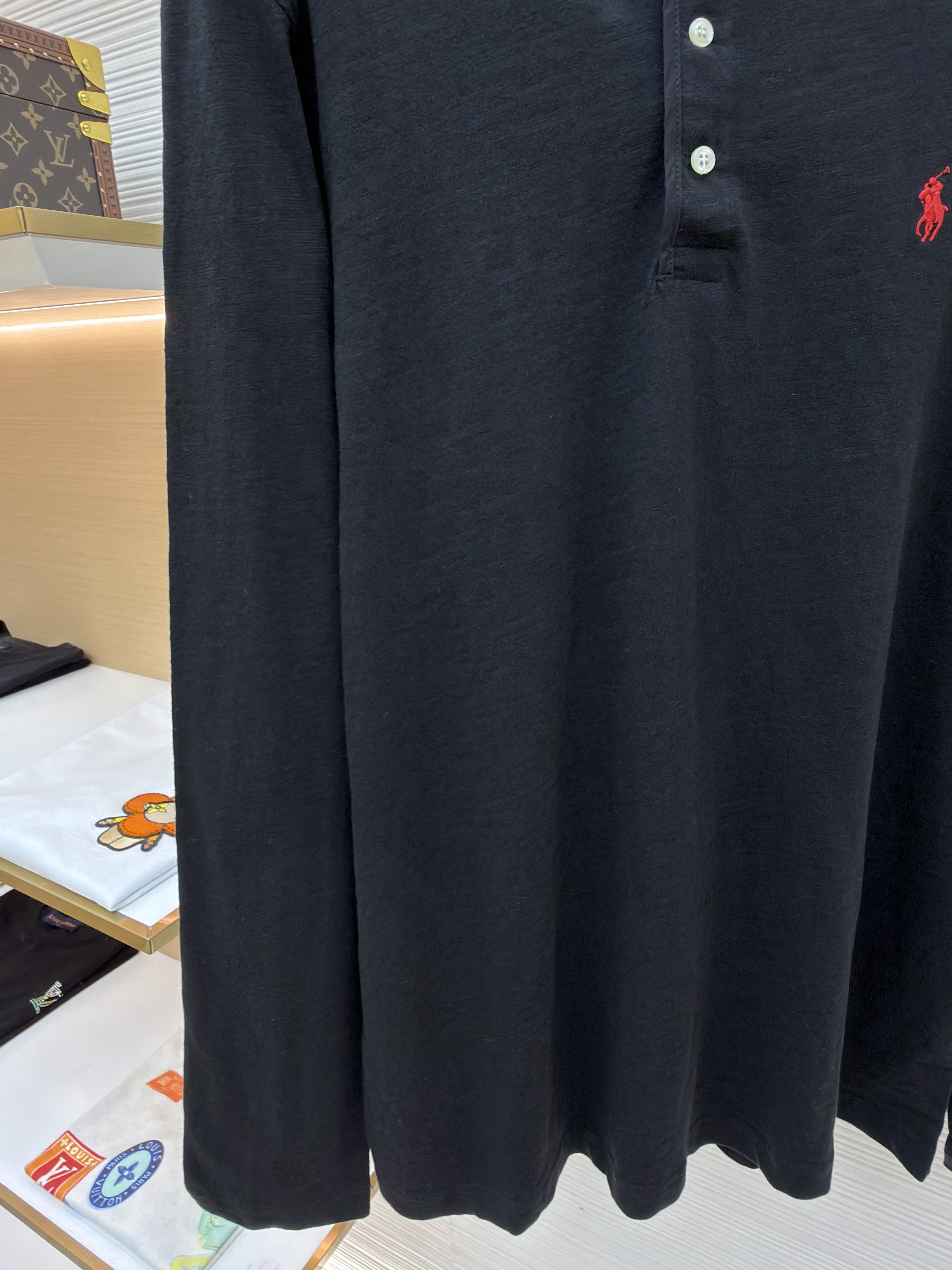 Ralph Lauren 拉夫劳伦 刺绣亨利领长袖T恤 打底衫 白色 黑色 A5