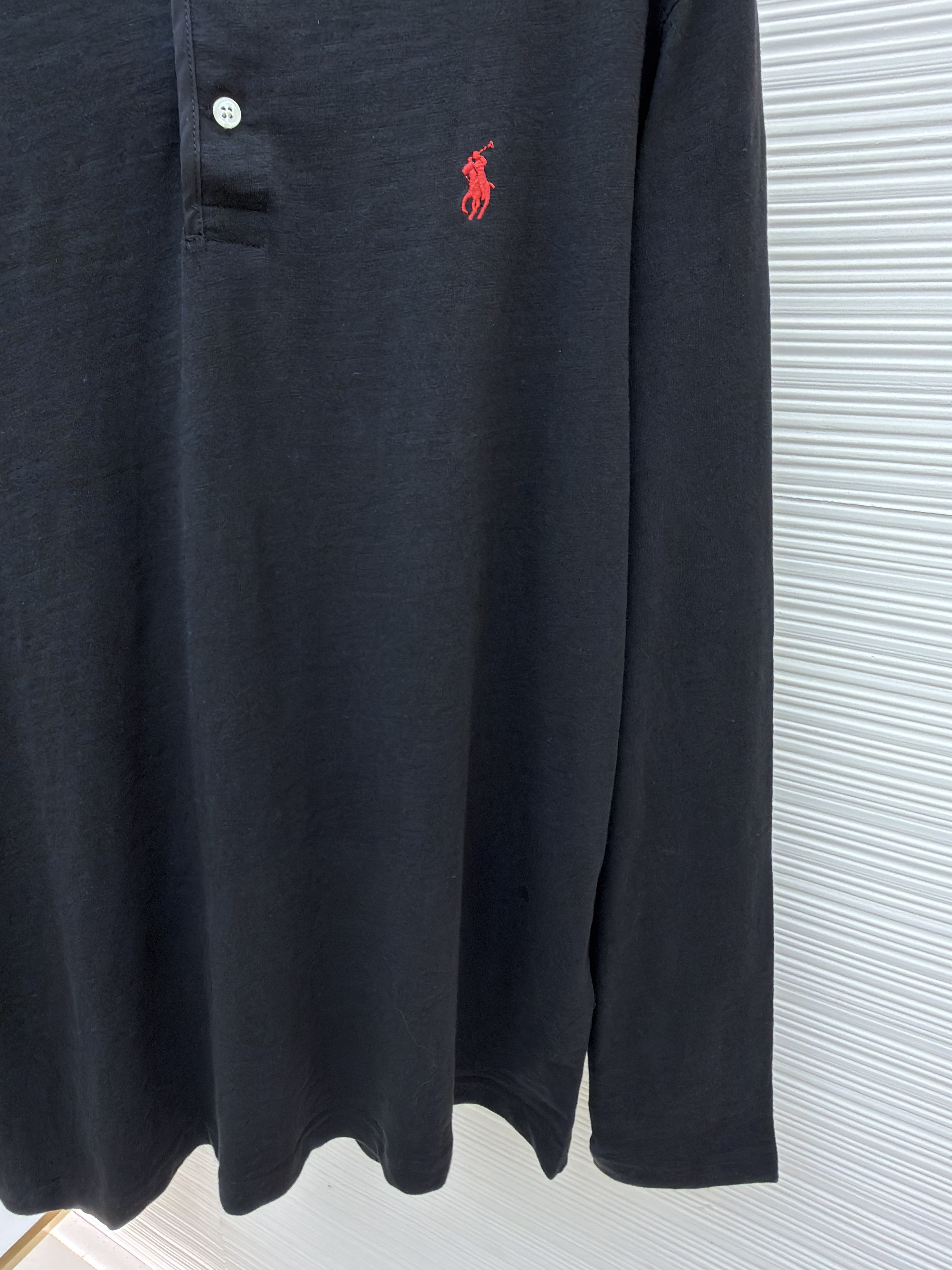 Ralph Lauren 拉夫劳伦 刺绣亨利领长袖T恤 打底衫 白色 黑色 A5