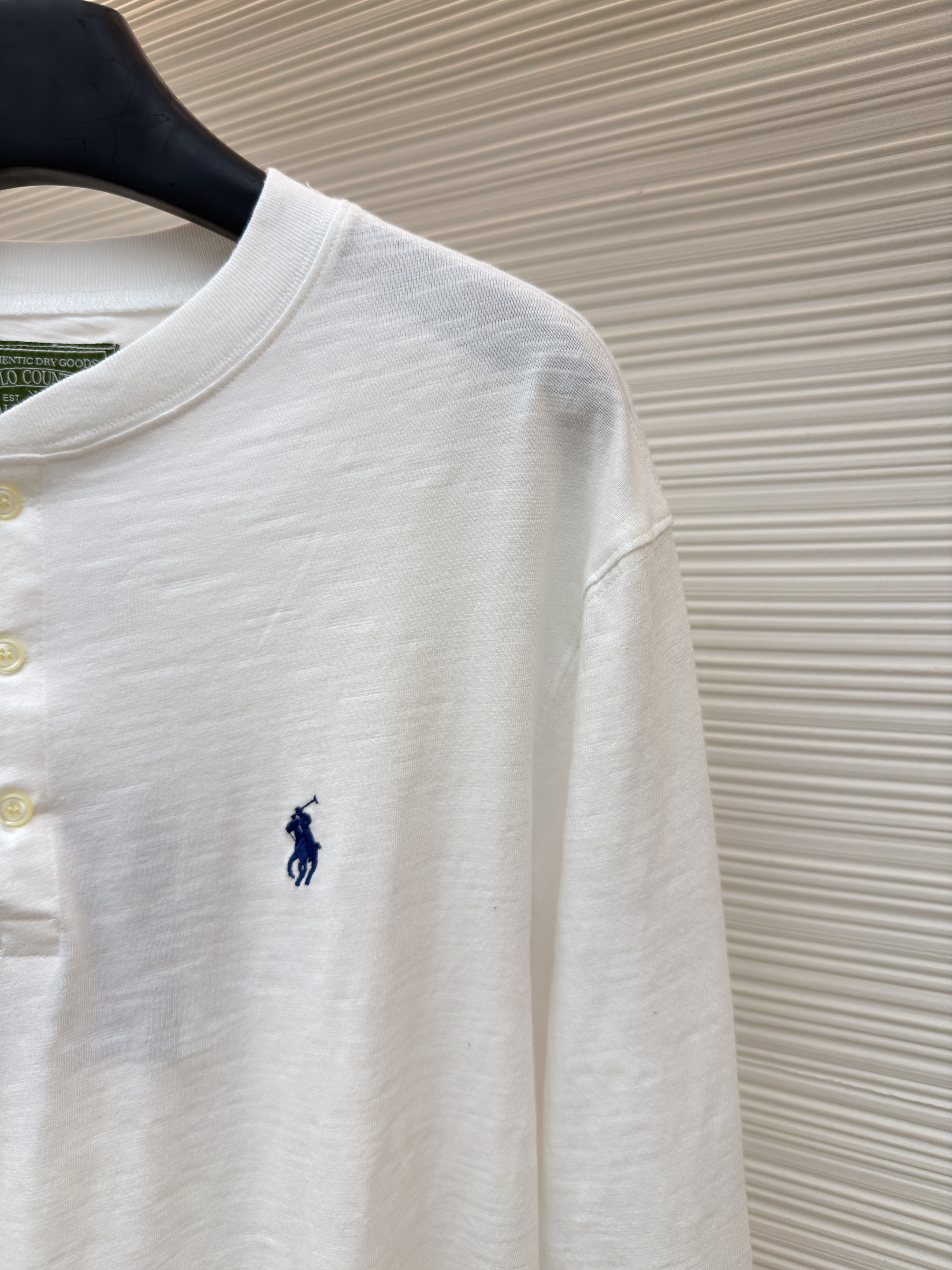 Ralph Lauren 拉夫劳伦 刺绣亨利领长袖T恤 打底衫 白色 黑色 A5