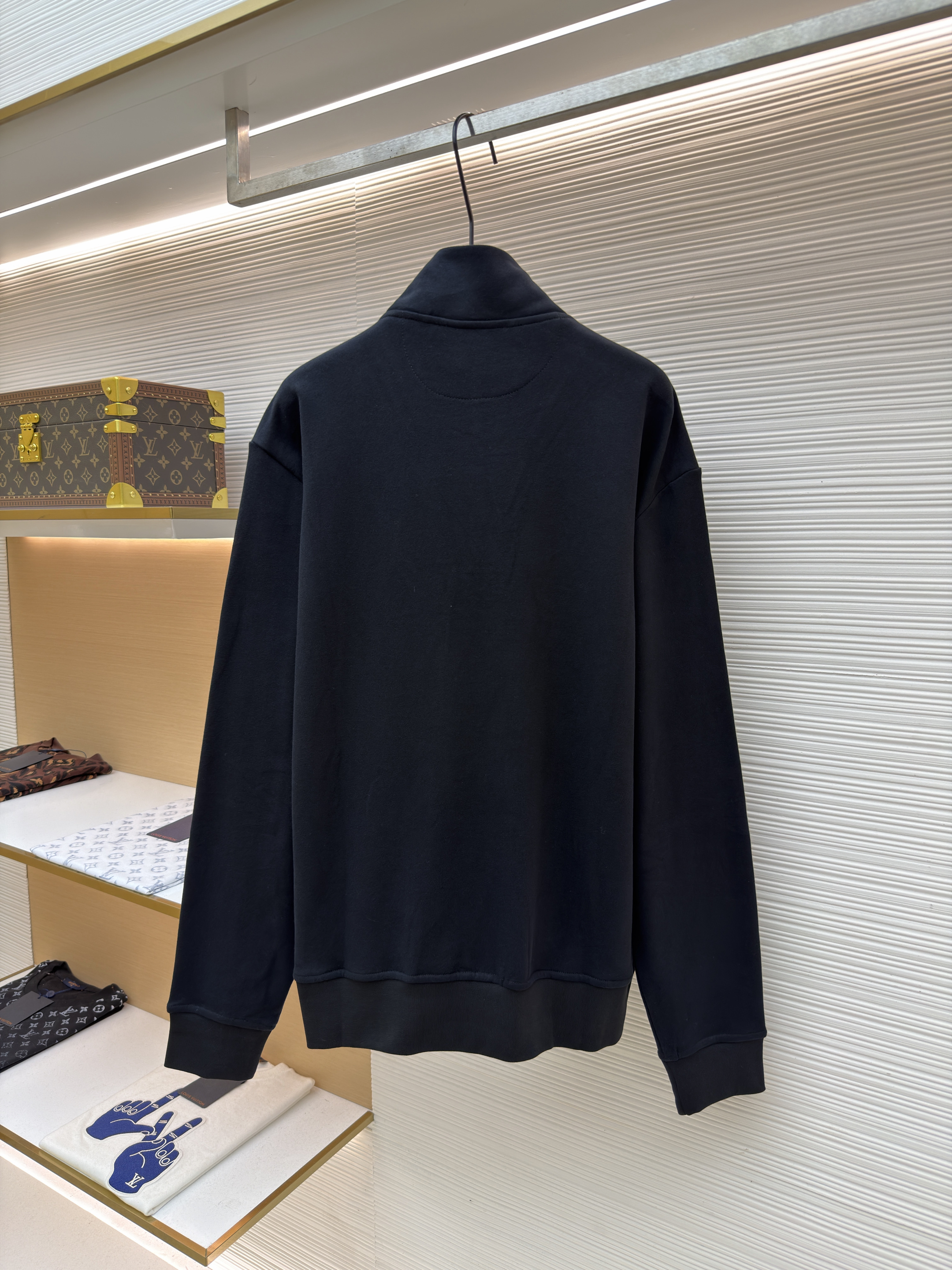 Ralph Lauren 拉夫劳伦 金色刺绣半拉链高领卫衣 外套 长袖 黑色 B0