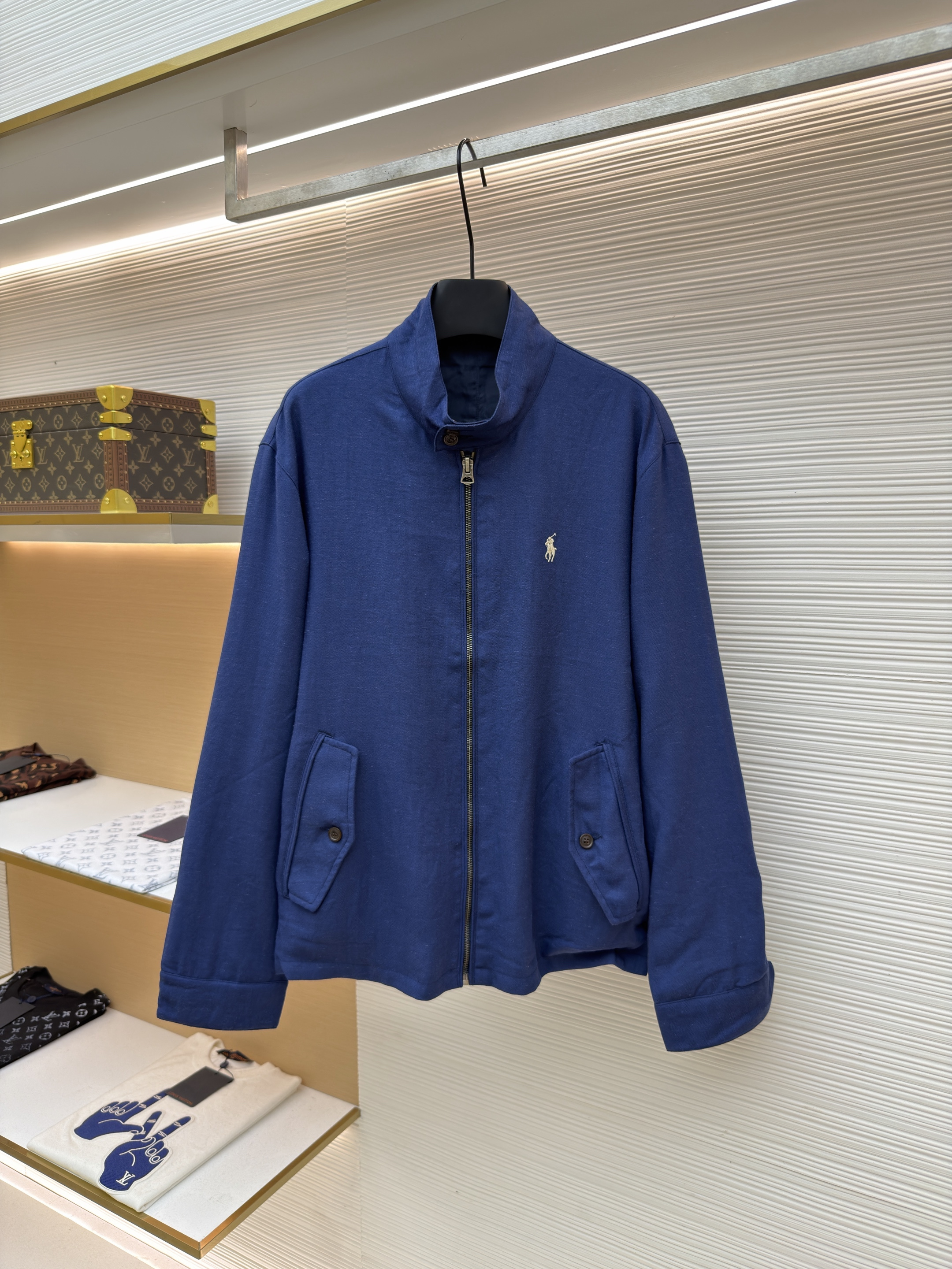 Ralph Lauren 拉夫劳伦 标识刺绣双面两穿拉链夹克 外套 长袖 卡其色 藏蓝色 B5 MNPOOTW15A20001410-410