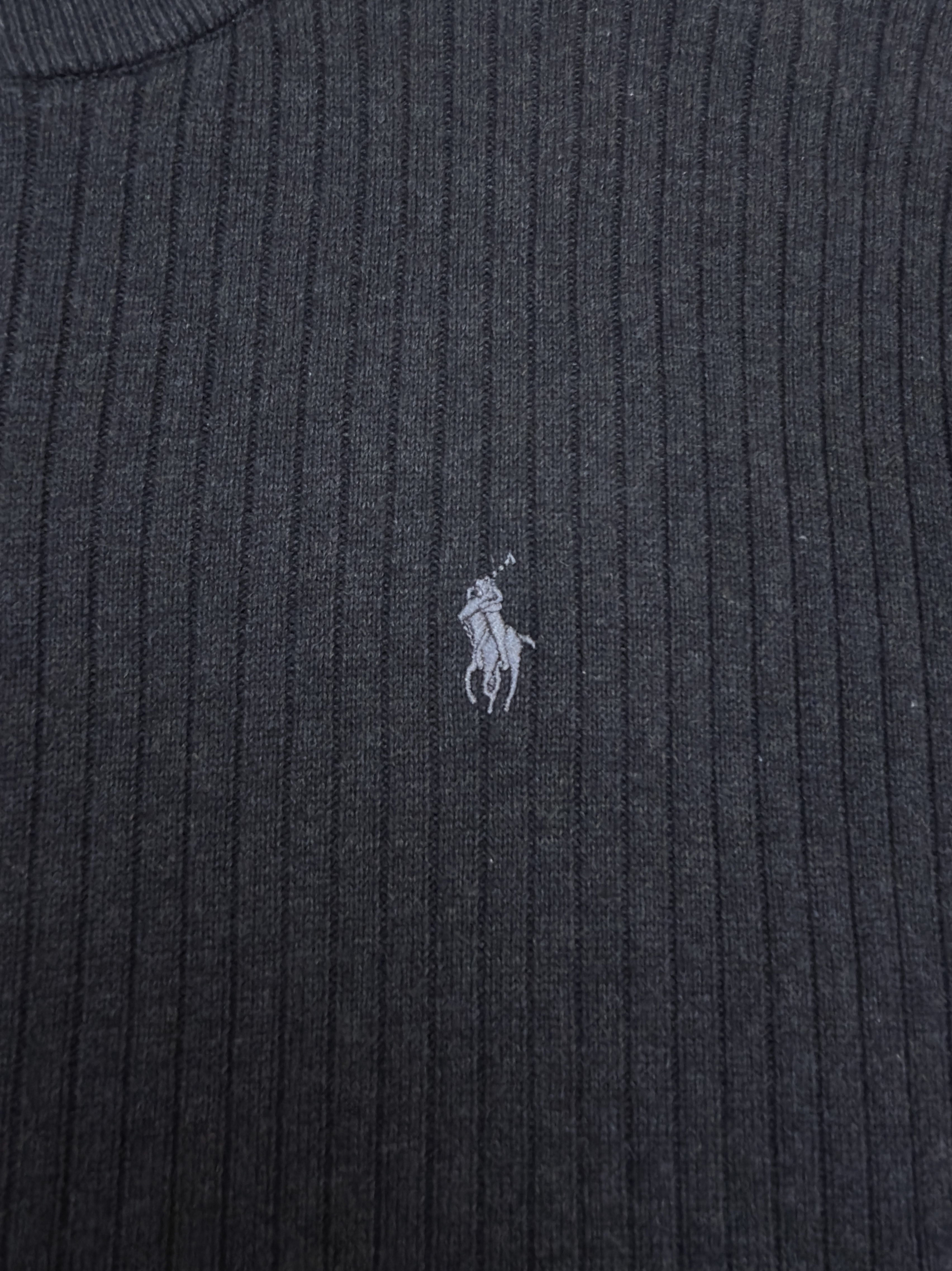 Ralph Lauren 拉夫劳伦 小马抗条拉链立领针织衫 毛衣 开衫 外套 长袖 灰色 深灰色 B0