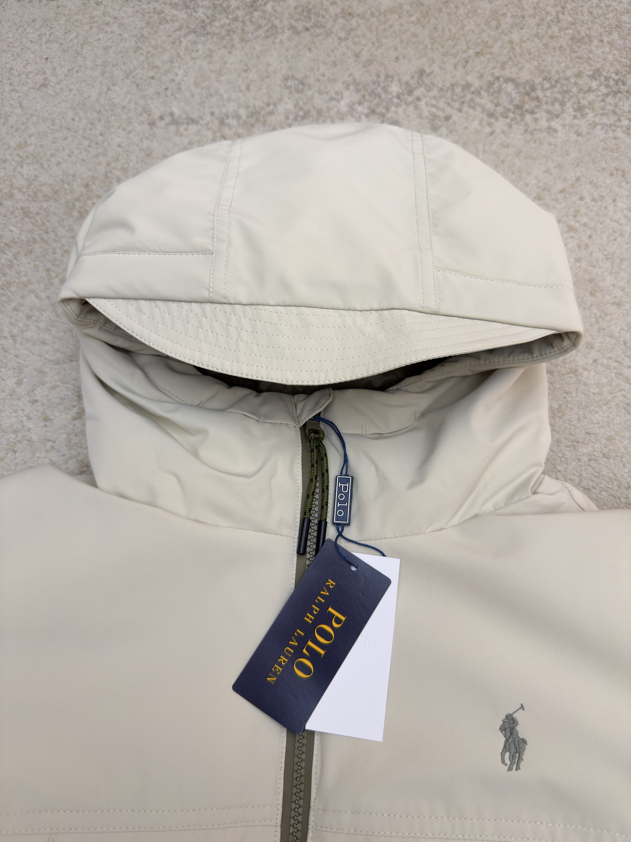 Ralph Lauren 拉夫劳伦 徽标拉链连帽羽绒服 夹克 外套 保暖 长袖 杏色 黑色 C5