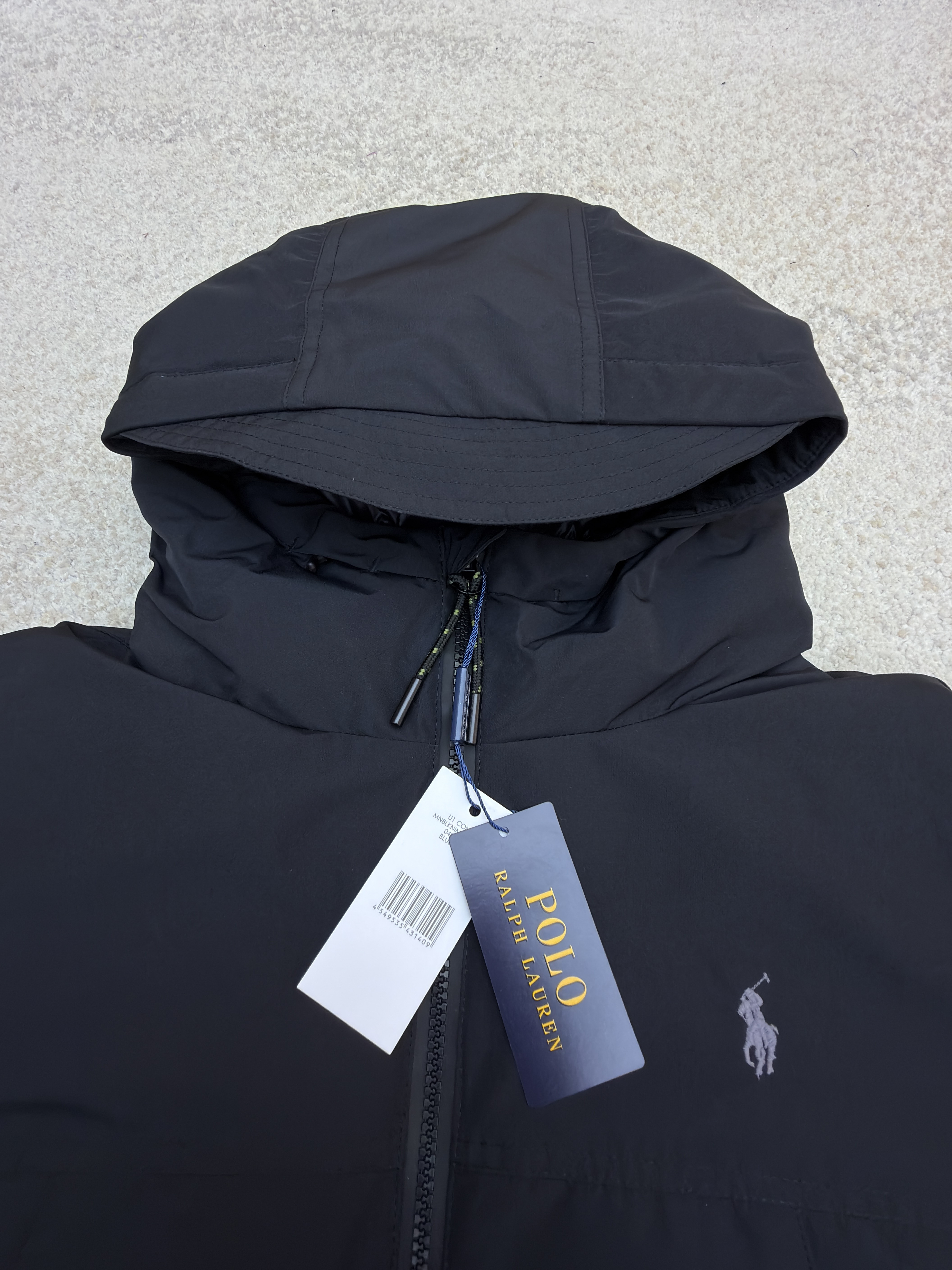 Ralph Lauren 拉夫劳伦 徽标拉链连帽羽绒服 夹克 外套 保暖 长袖 杏色 黑色 C5