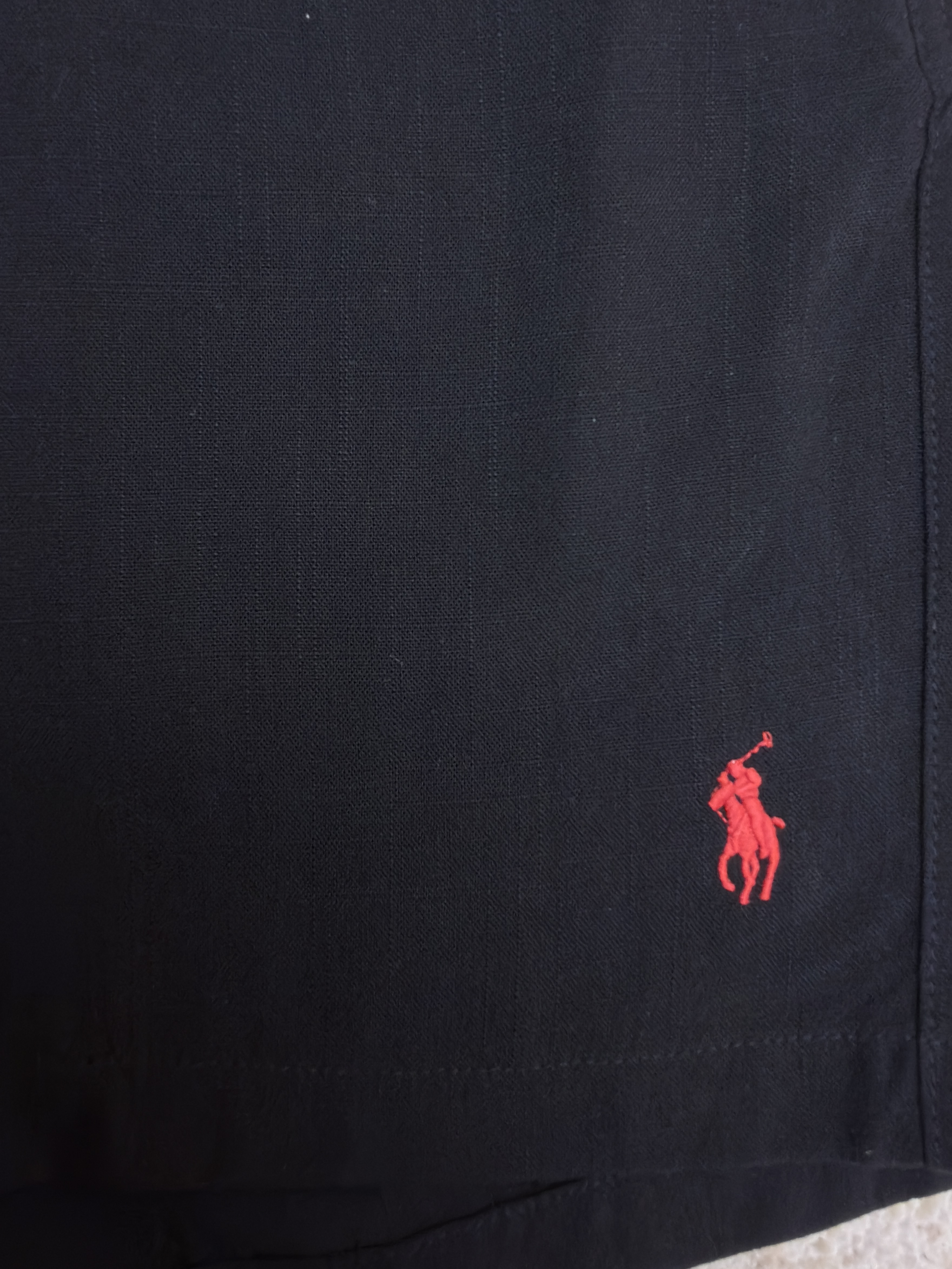 Ralph Lauren 拉夫劳伦 亚麻刺绣松紧腰短裤 休闲裤 裤子 白色 黑色 藏蓝色 A2