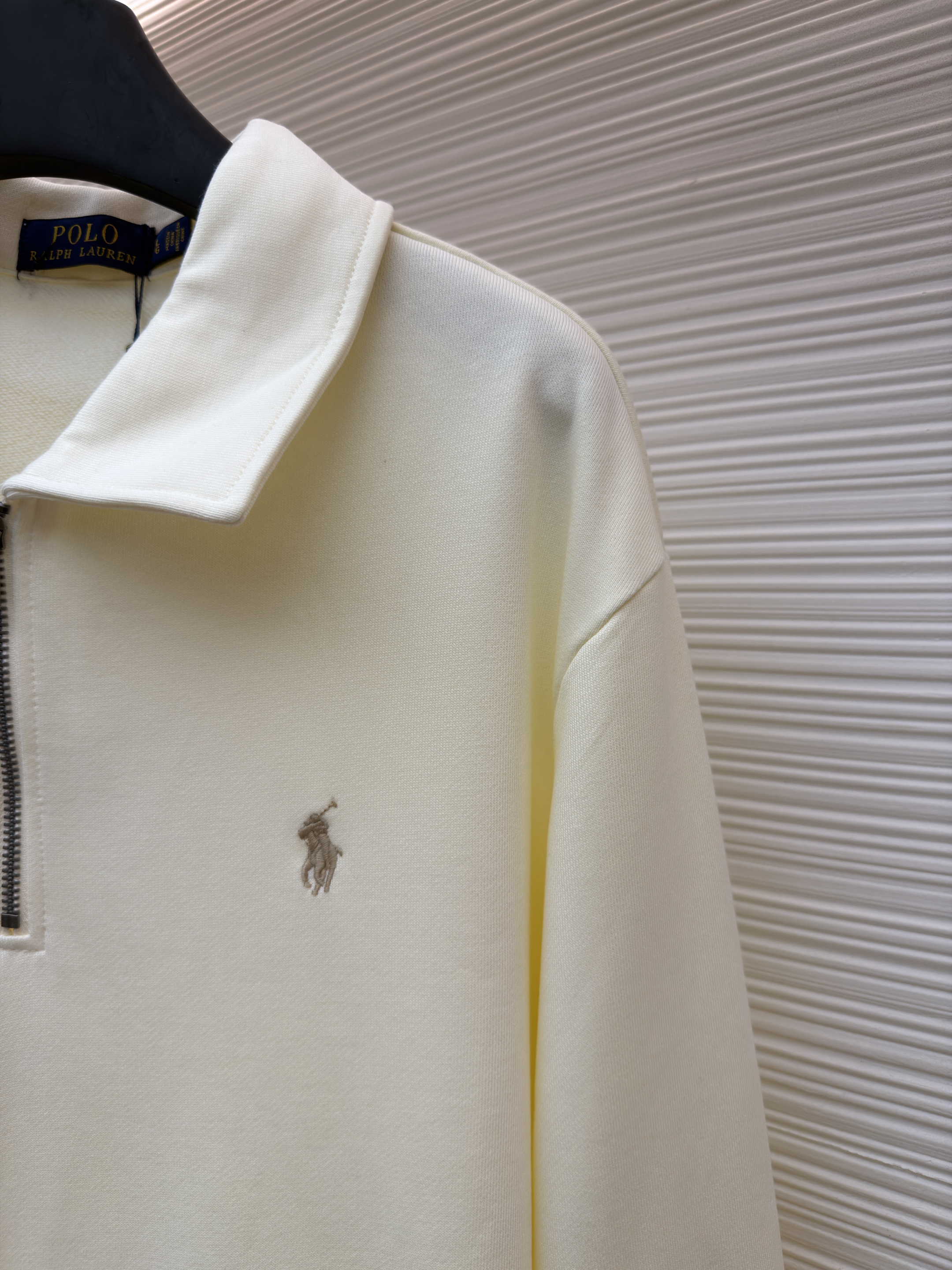 Ralph Lauren 拉夫劳伦 刺绣半拉链高领卫衣 外套 长袖 米白色 B0