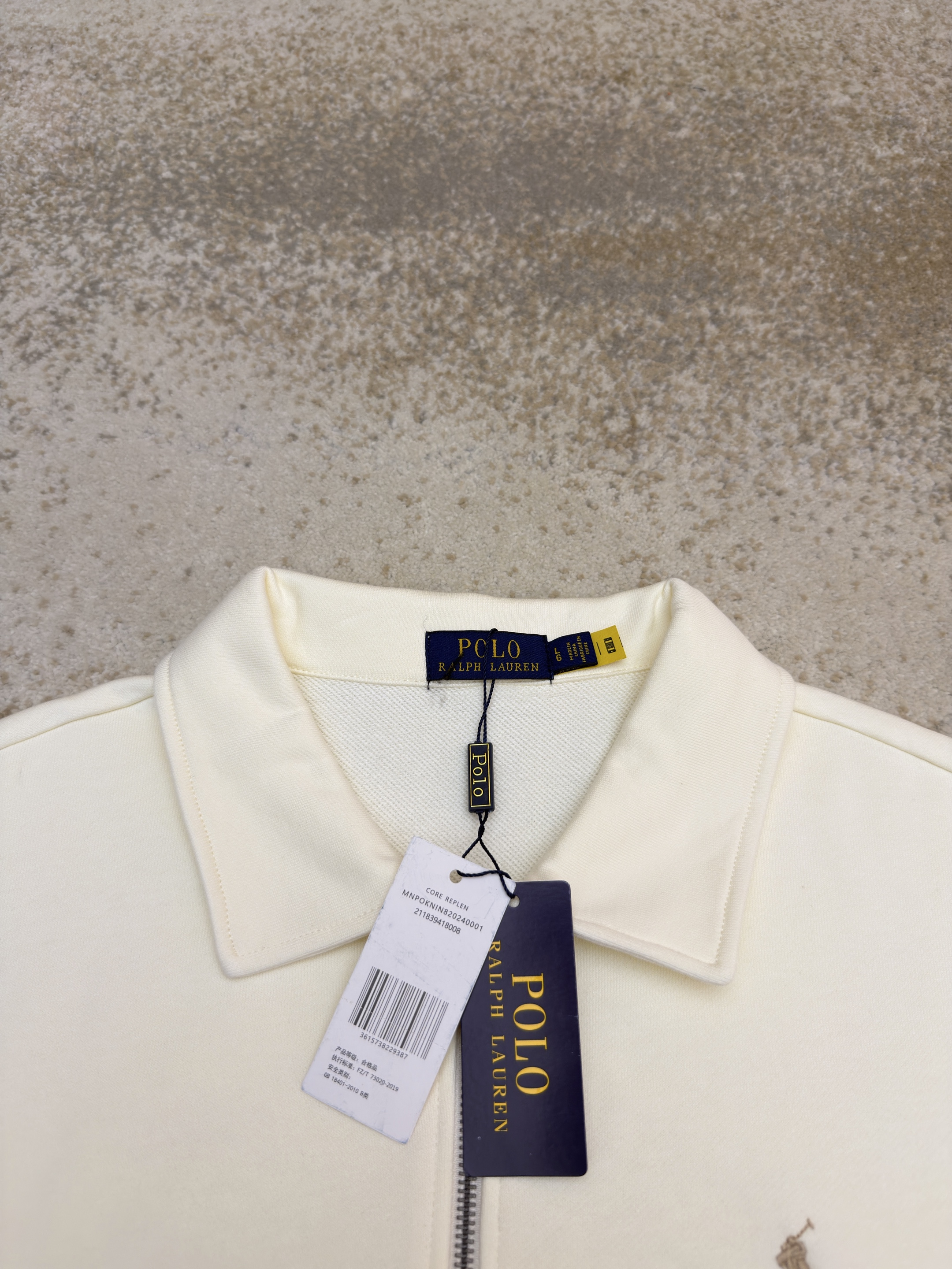 Ralph Lauren 拉夫劳伦 刺绣半拉链高领卫衣 外套 长袖 米白色 B0