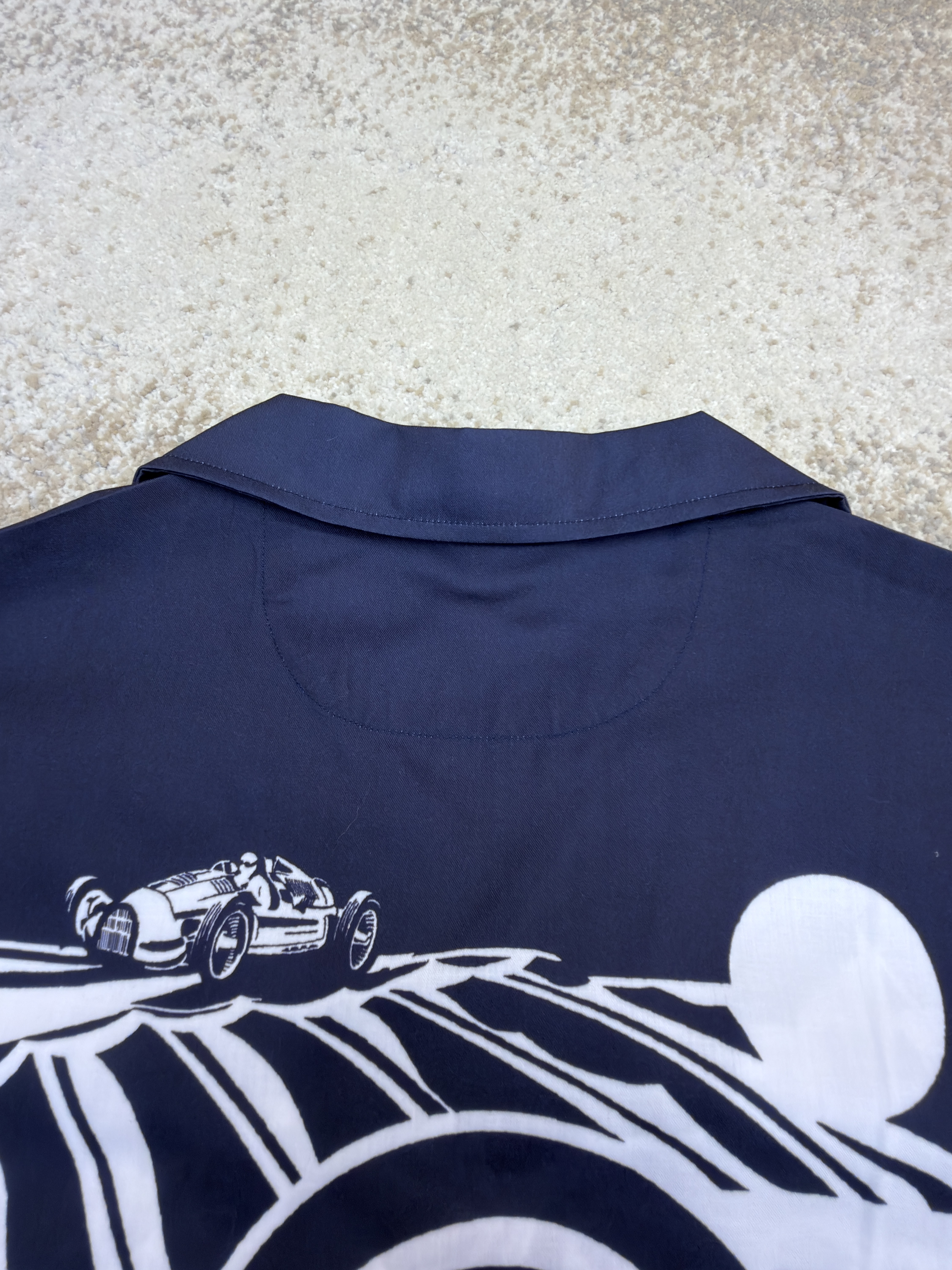 Ralph Lauren 拉夫劳伦 紫标印花翻领单排扣衬衫 短袖 外套 夏款 藏蓝色 B0
