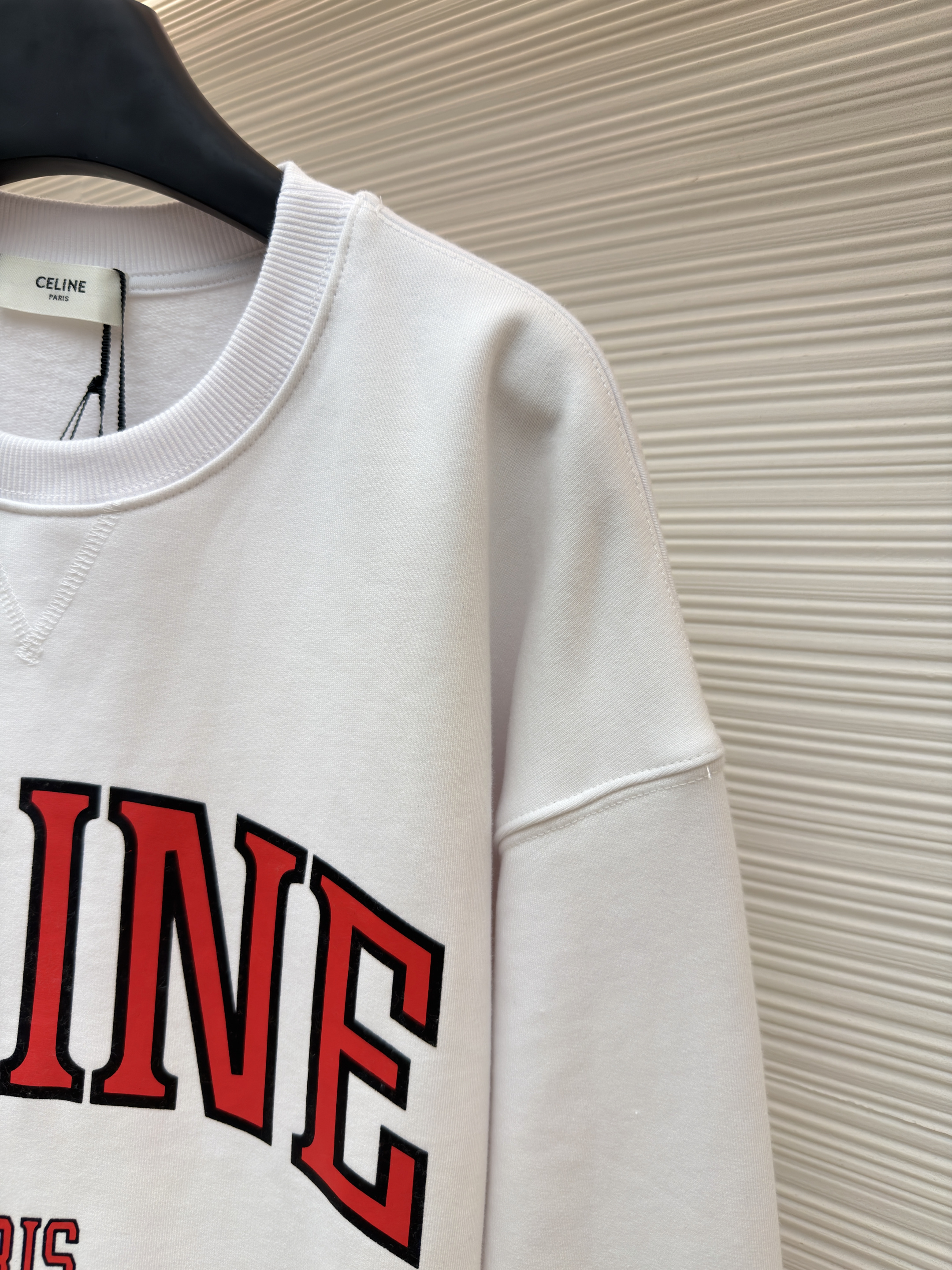 CELINE 赛琳 印花标识圆领卫衣 套头 外套 长袖 白色 蓝色 A7