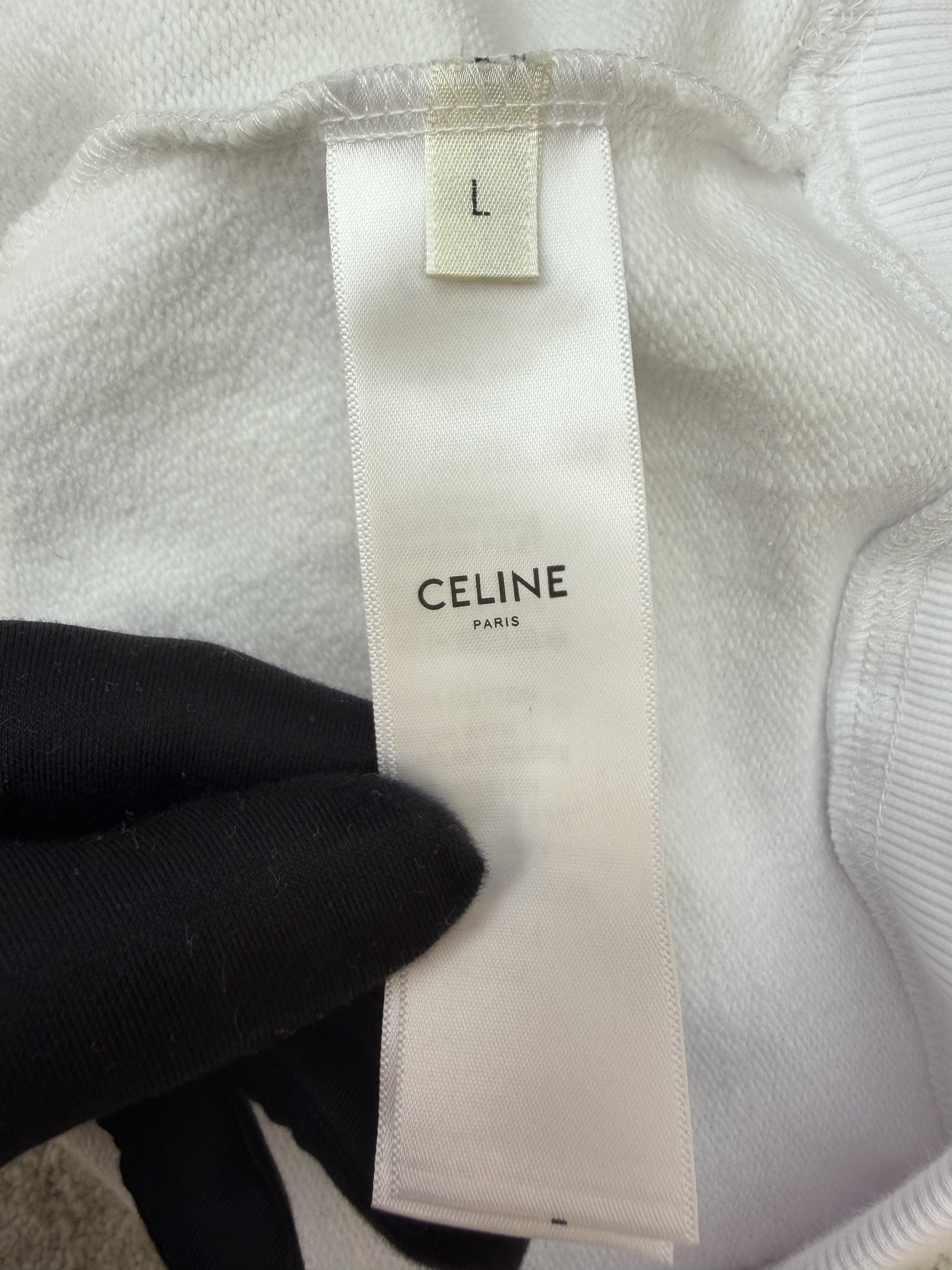 CELINE 赛琳 印花标识圆领卫衣 套头 外套 长袖 白色 蓝色 A7