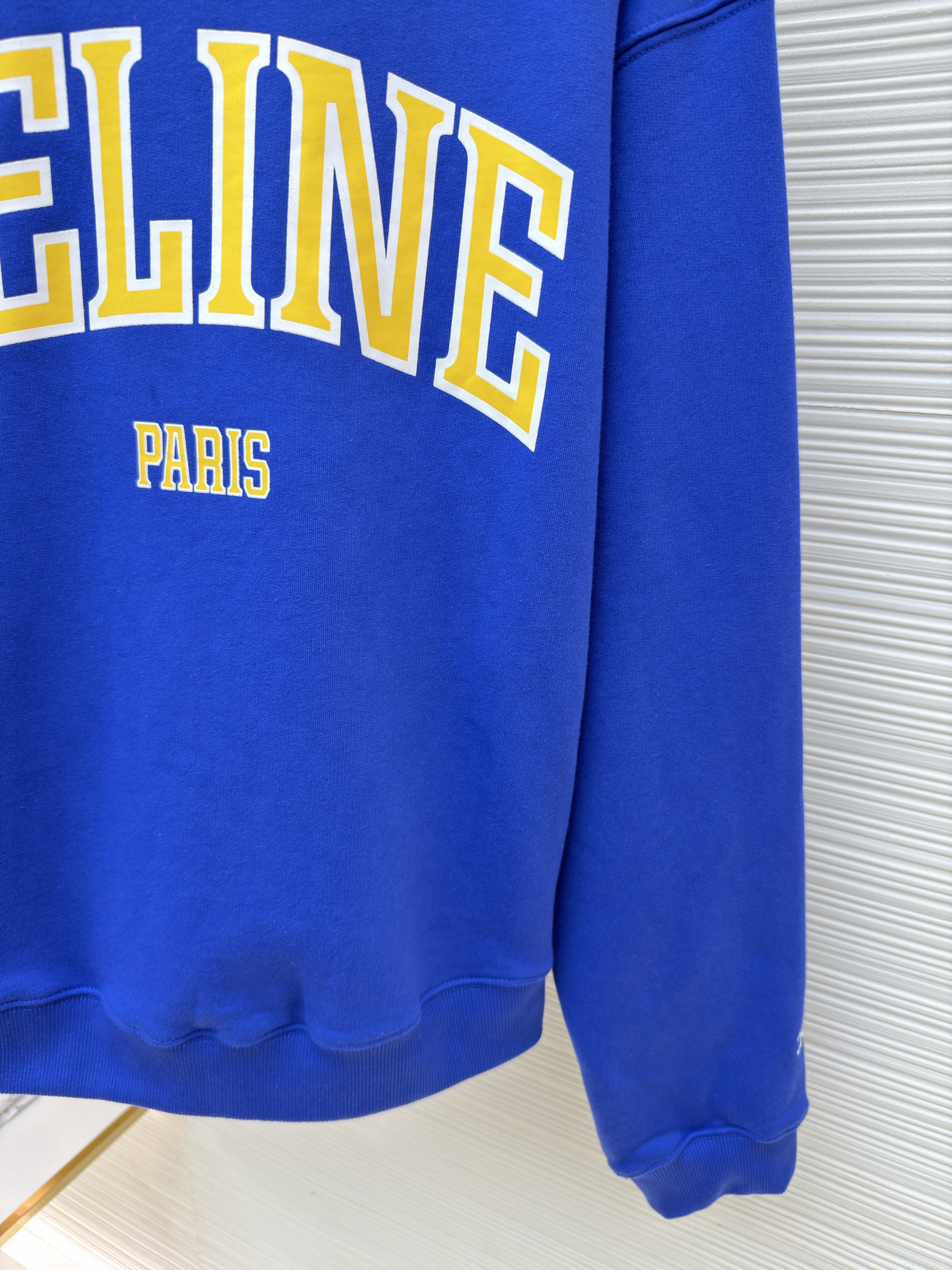 CELINE 赛琳 印花标识圆领卫衣 套头 外套 长袖 白色 蓝色 A7