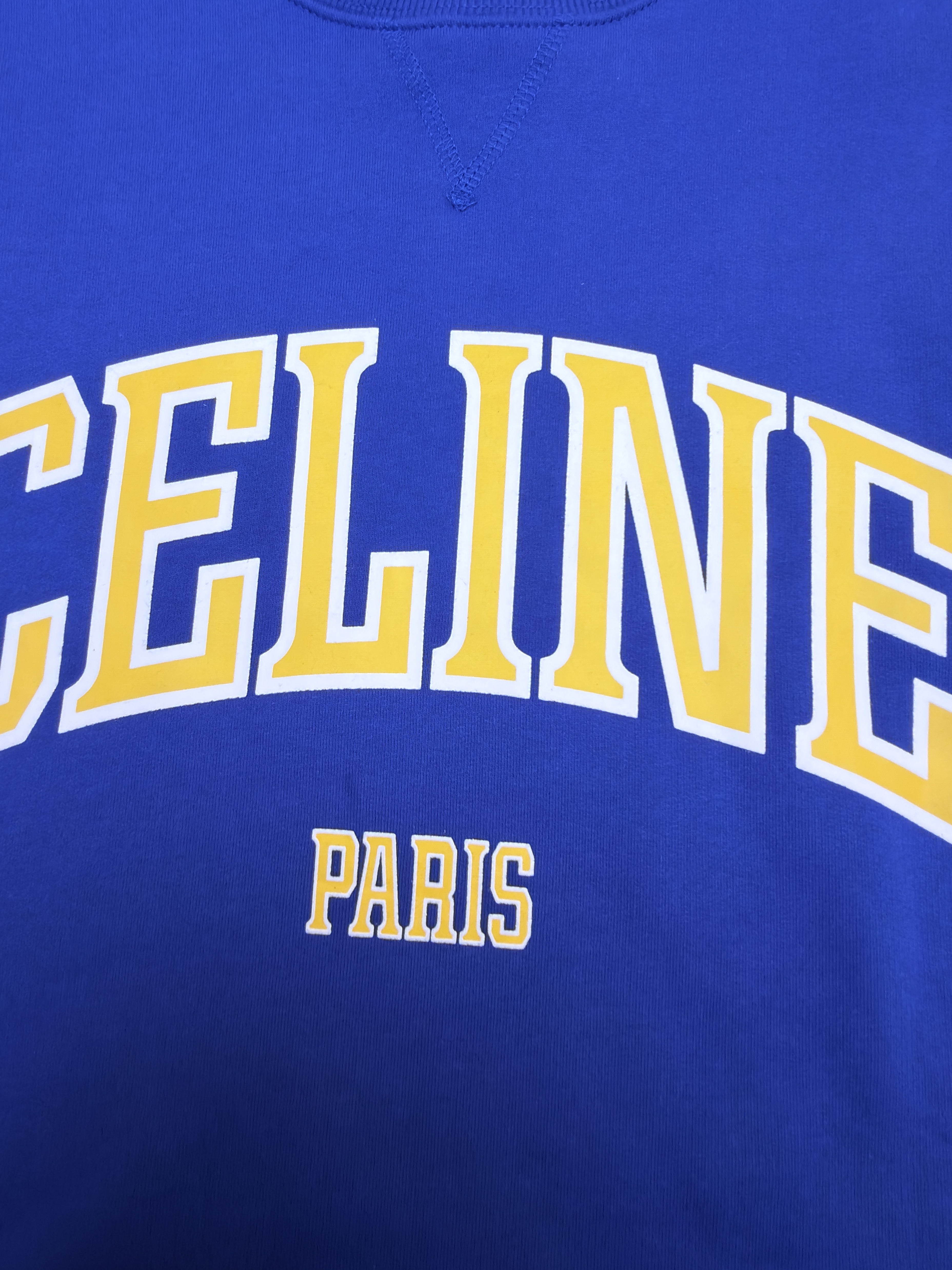 CELINE 赛琳 印花标识圆领卫衣 套头 外套 长袖 白色 蓝色 A7