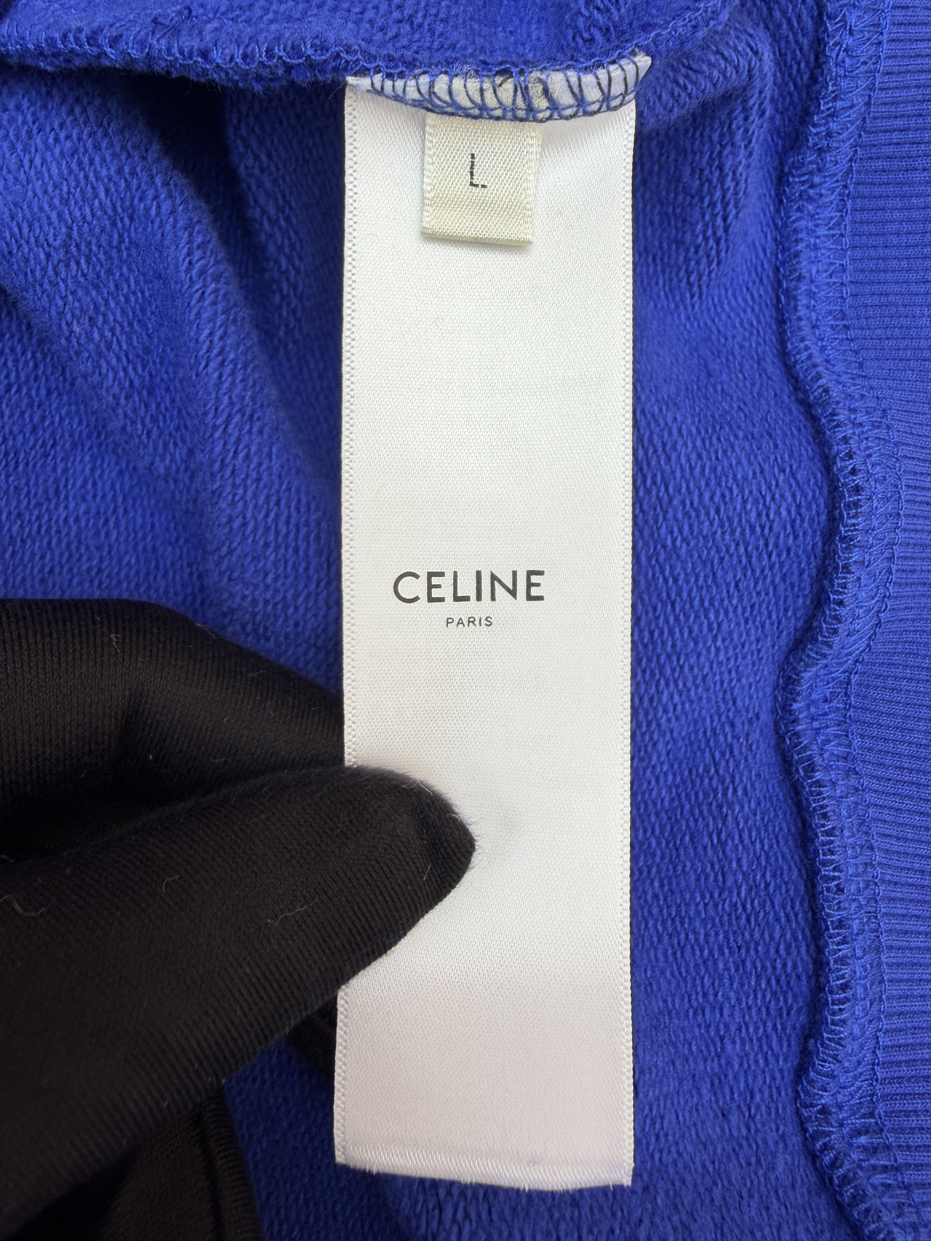 CELINE 赛琳 印花标识圆领卫衣 套头 外套 长袖 白色 蓝色 A7