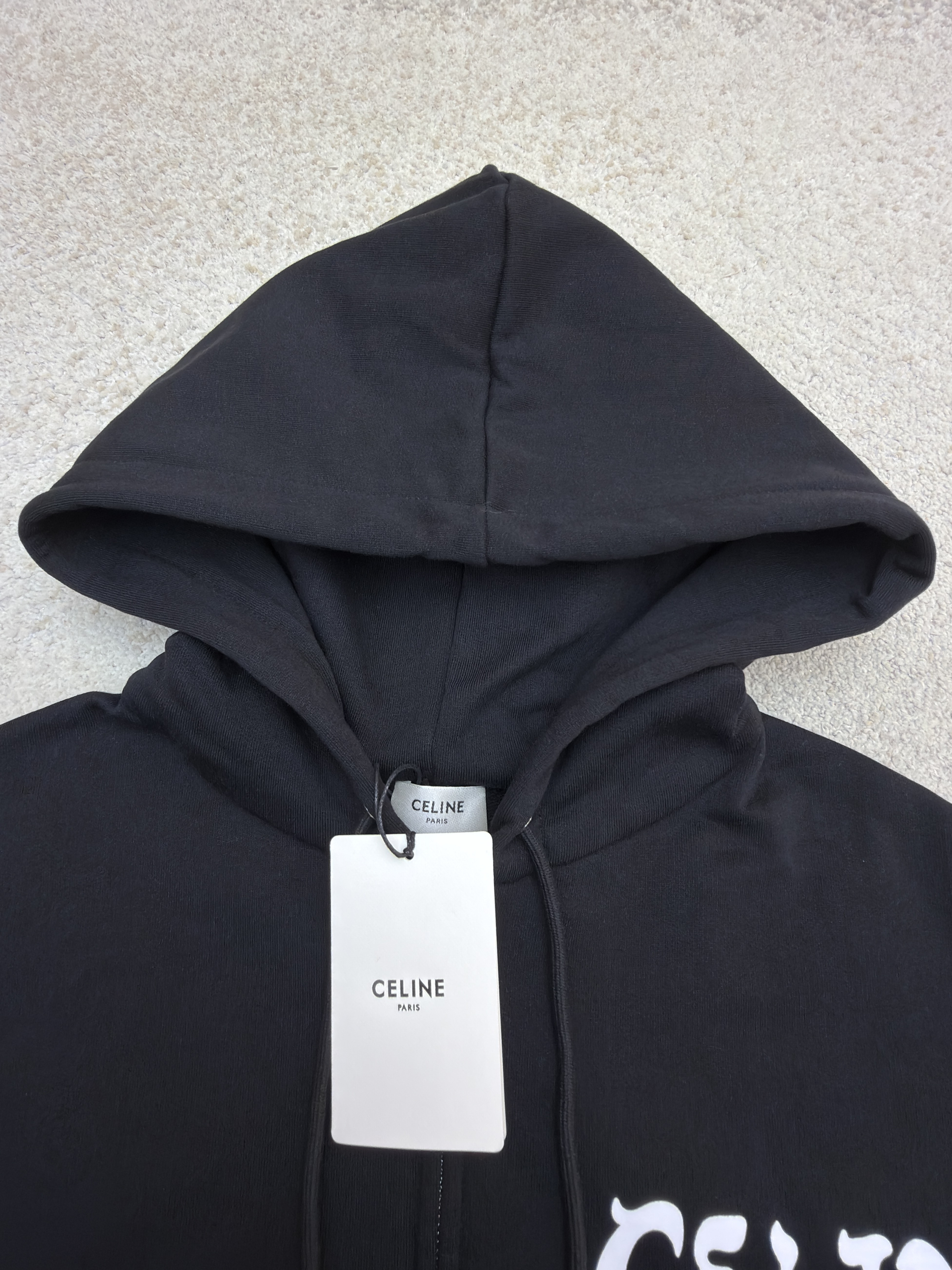 CELINE 赛琳 印花拉链连帽卫衣 连帽衫 外套 夹克 长袖 黑色 B0