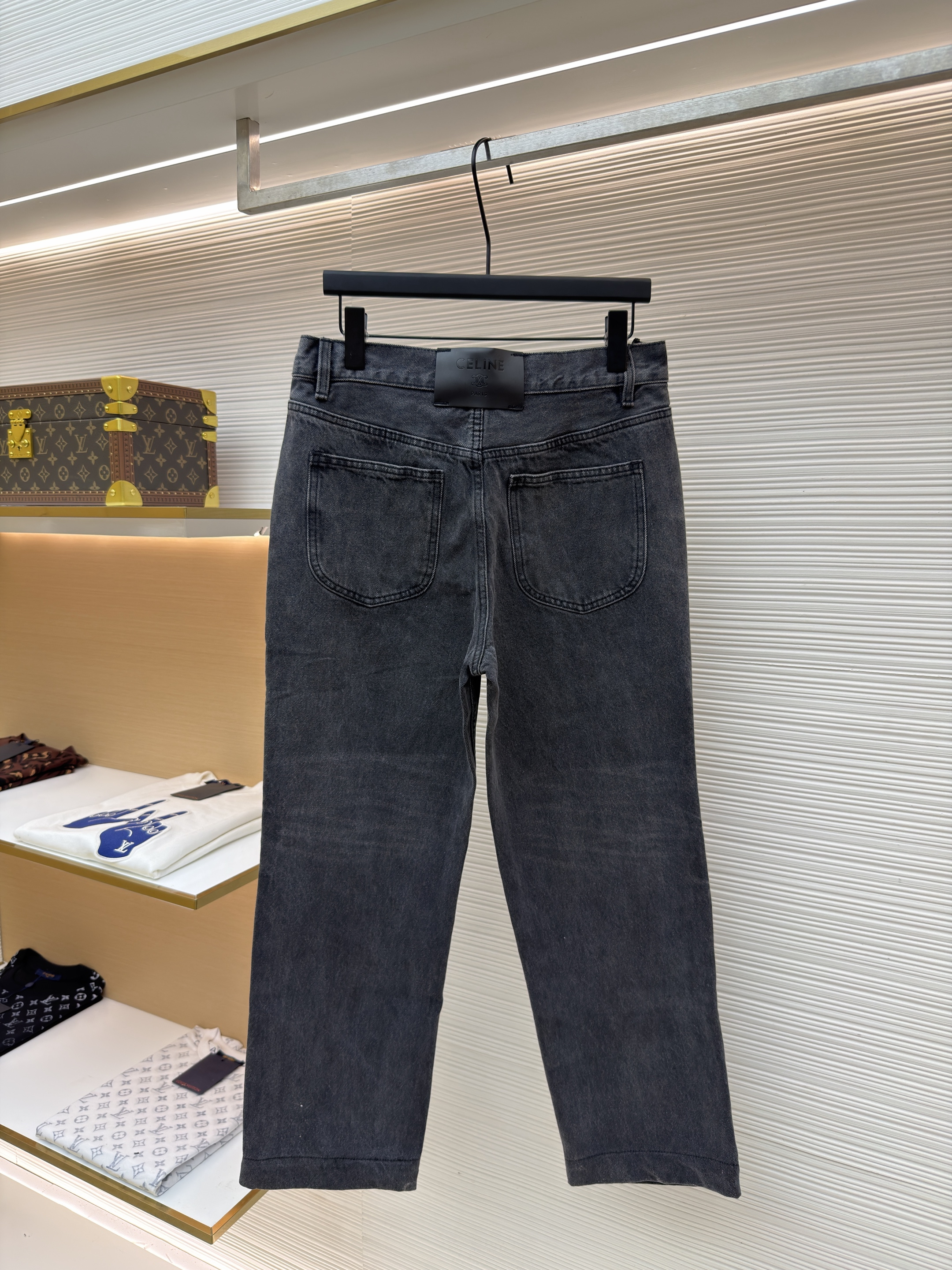 CELINE 赛琳 贴饰皮革牛仔裤 长裤 裤子 B0 石磨灰 