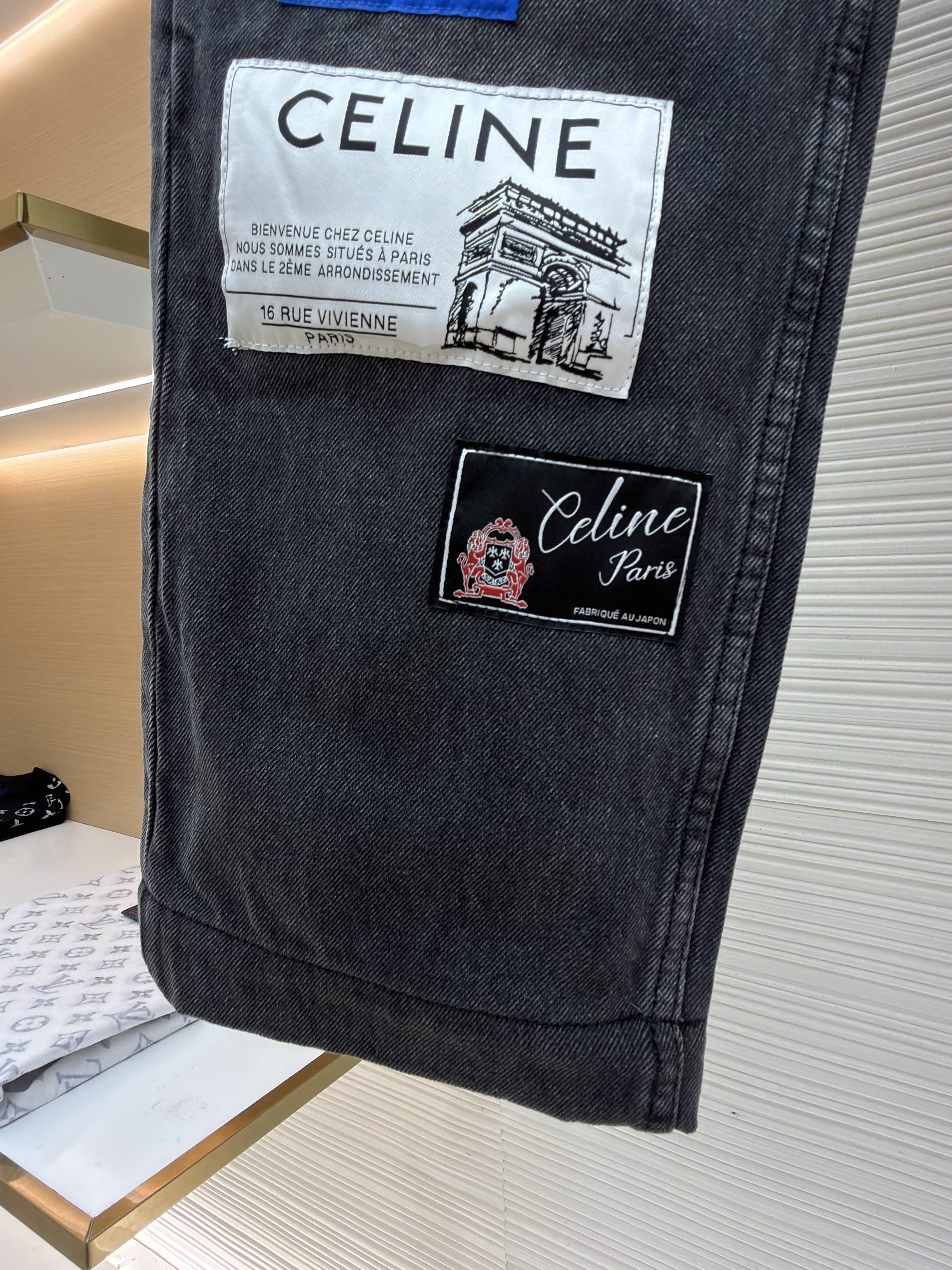 CELINE 赛琳 贴饰皮革牛仔裤 长裤 裤子 B0 石磨灰 