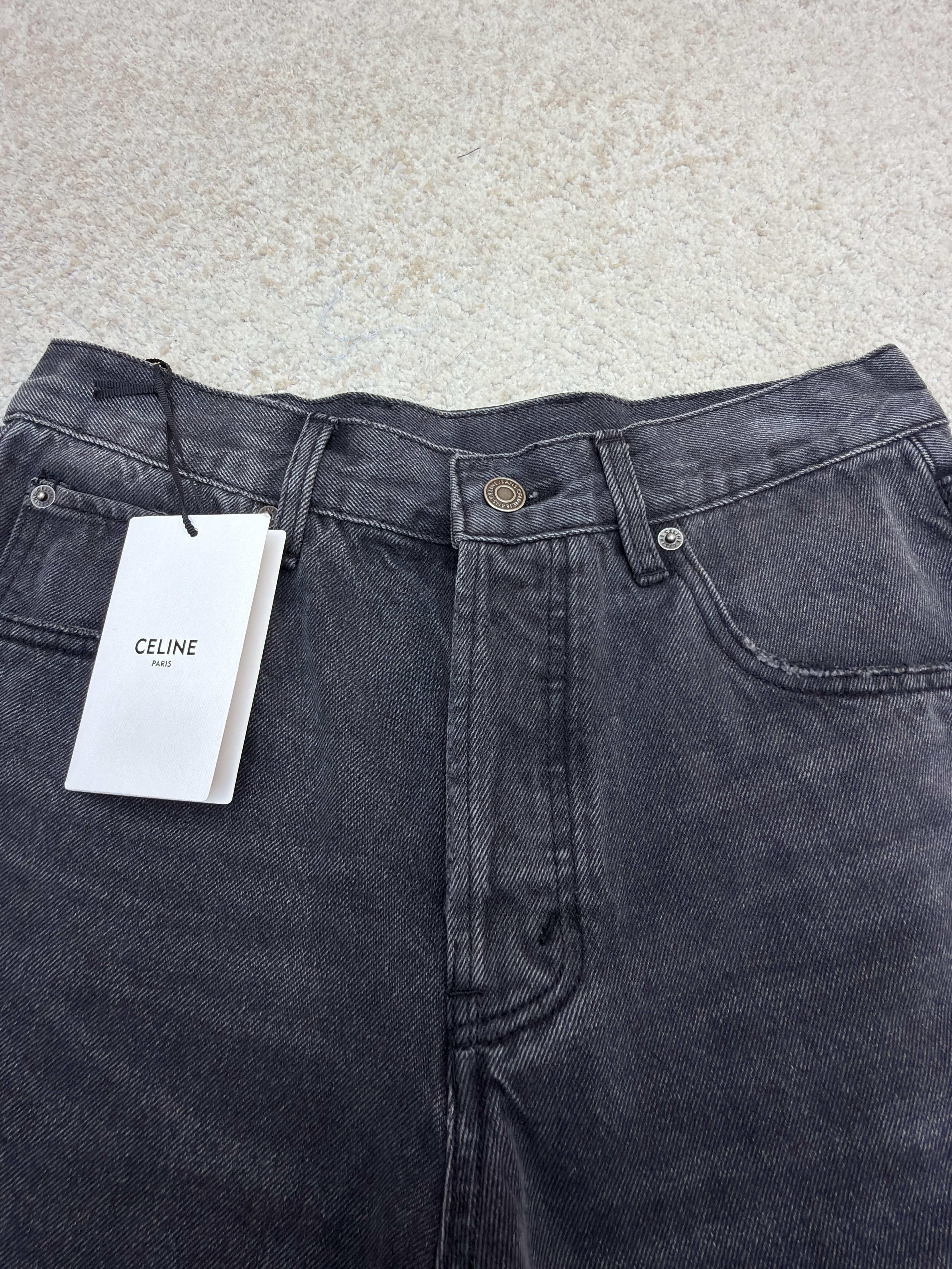 CELINE 赛琳 贴饰皮革牛仔裤 长裤 裤子 B0 石磨灰 