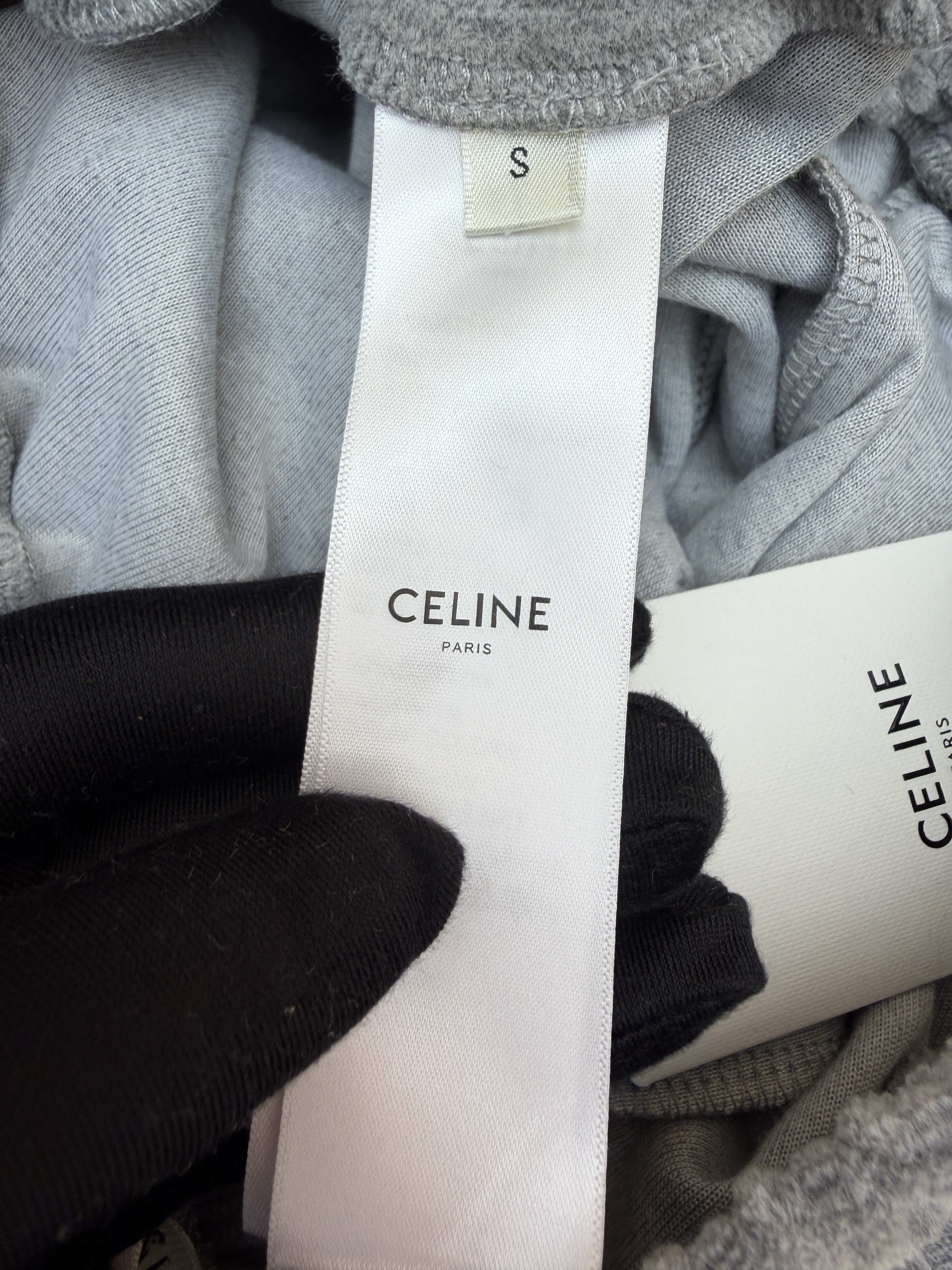 CELINE 赛琳 凯旋门刺绣松紧腰运动裤 休闲裤 卫裤 长裤 裤子 B0 灰色 