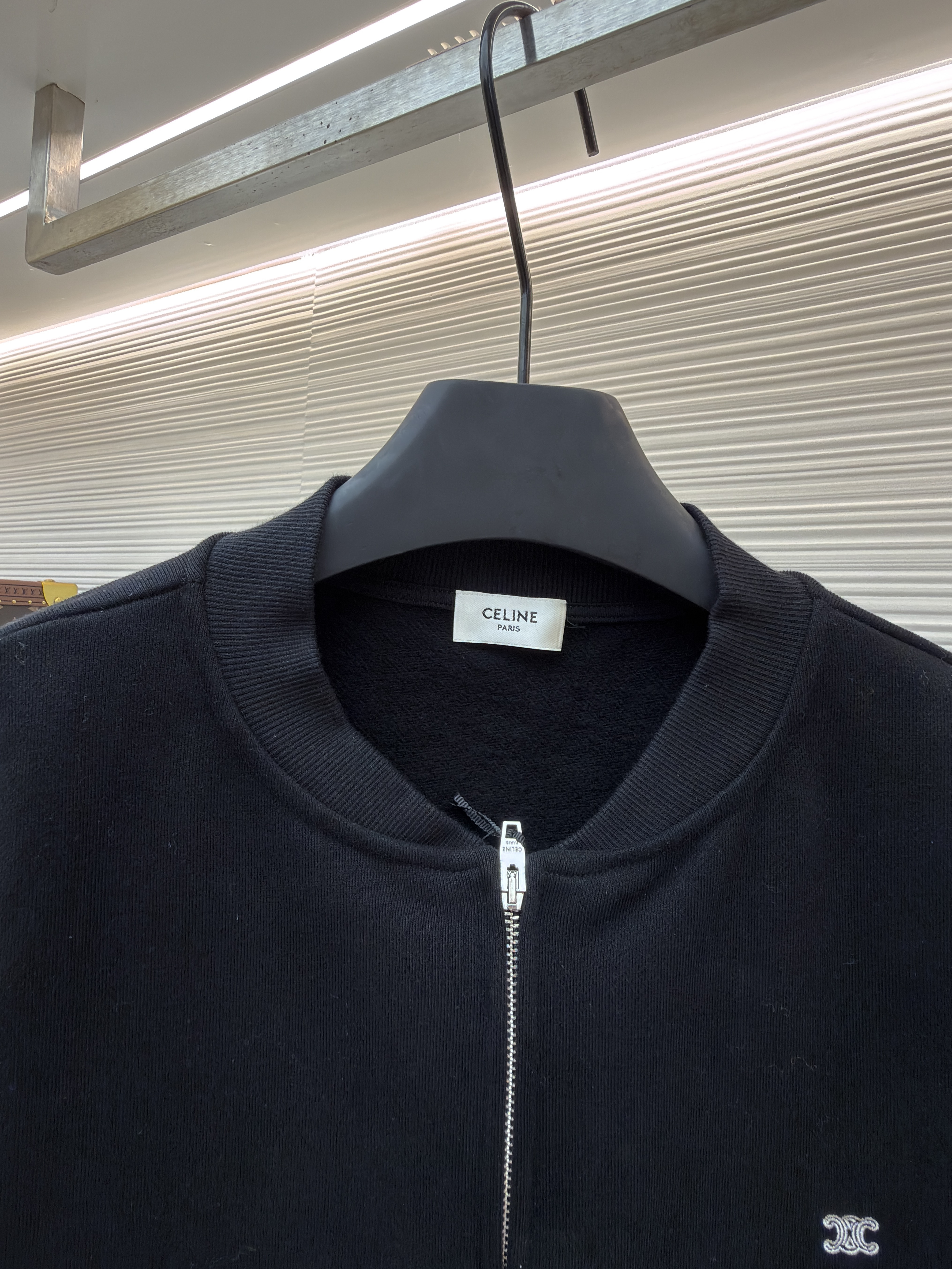 CELINE 赛琳 刺绣拉链棒球服外套 夹克 长袖 秋冬 黑色 B2