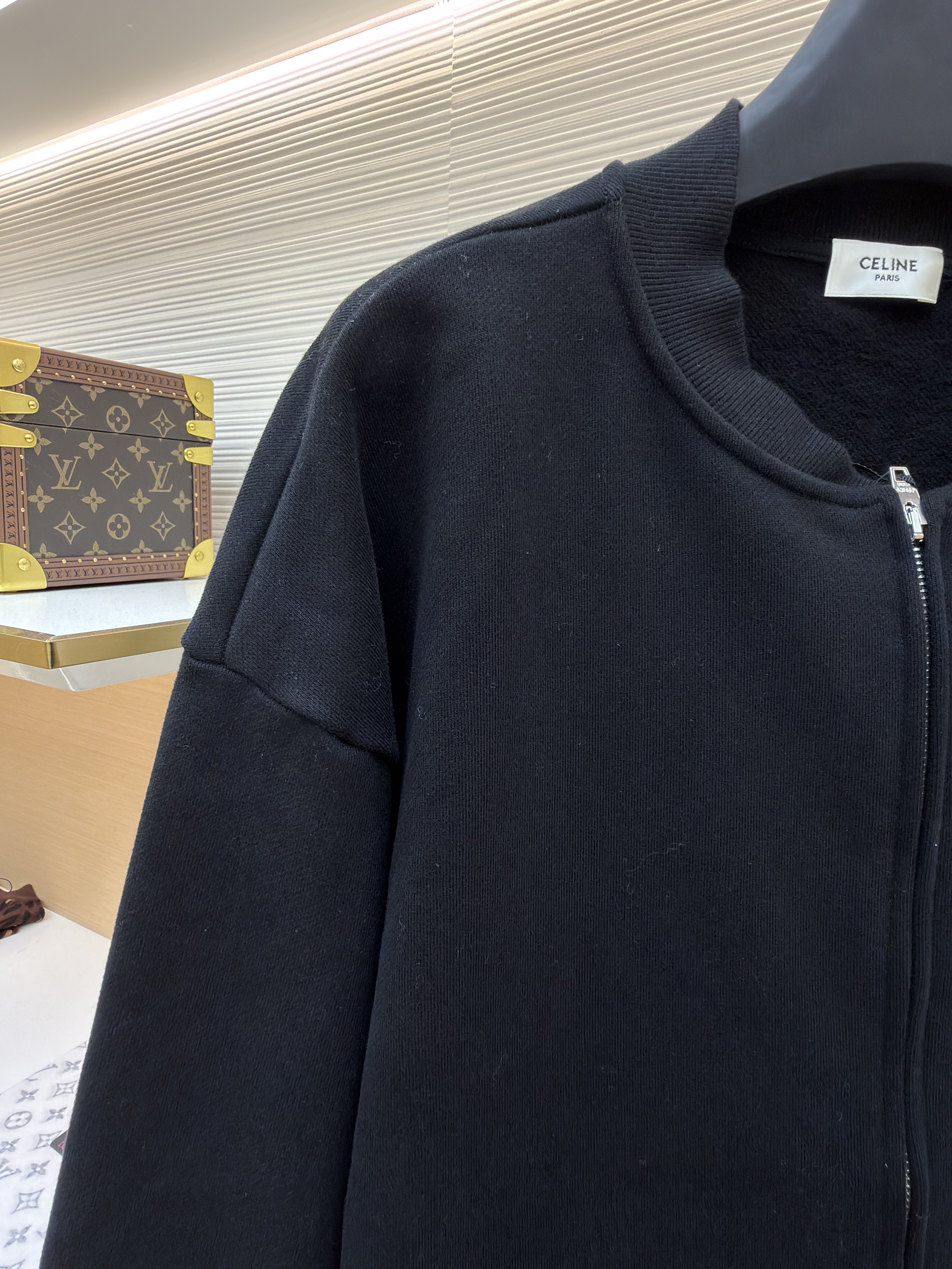 CELINE 赛琳 刺绣拉链棒球服外套 夹克 长袖 秋冬 黑色 B2