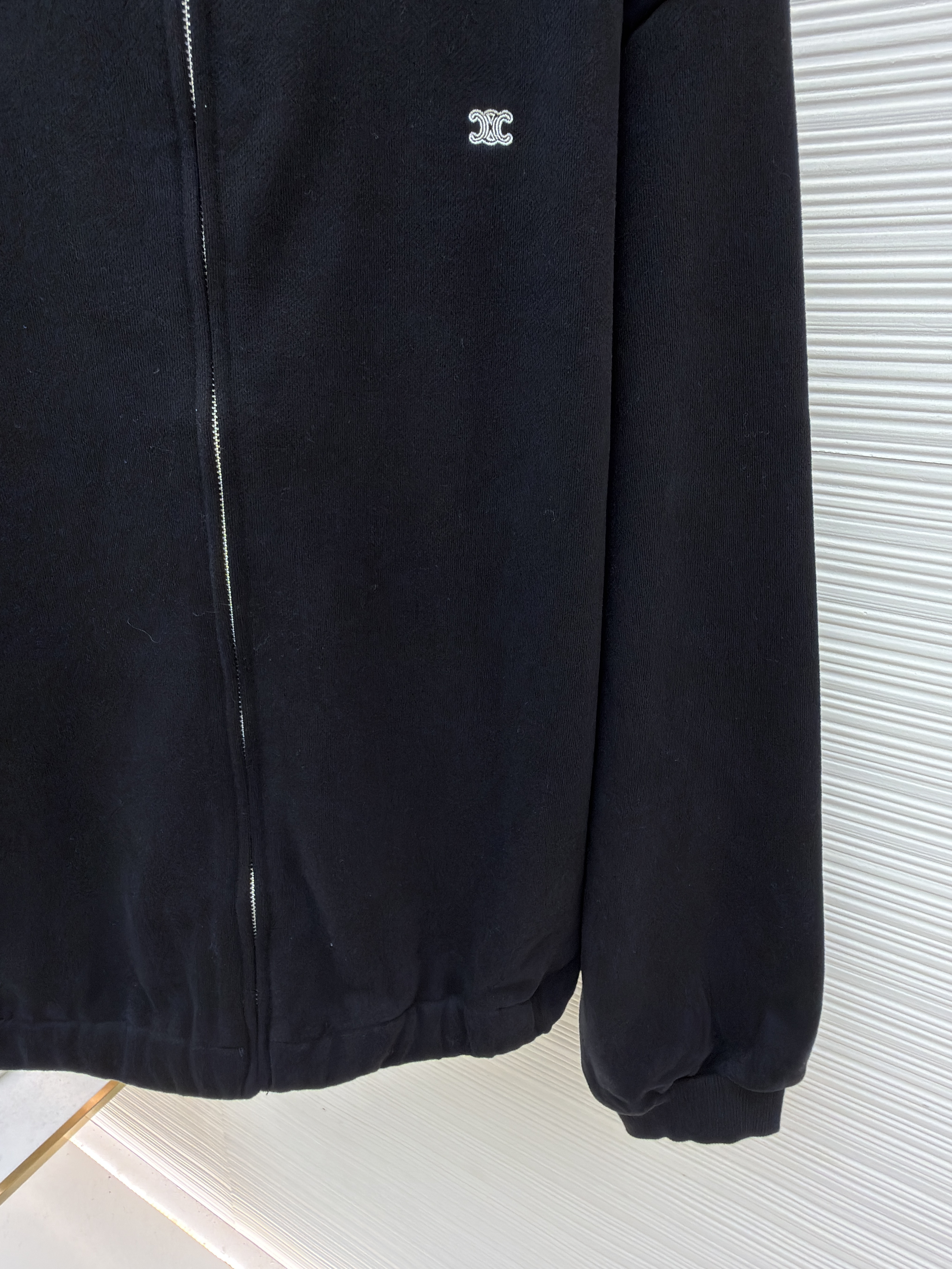 CELINE 赛琳 刺绣拉链棒球服外套 夹克 长袖 秋冬 黑色 B2