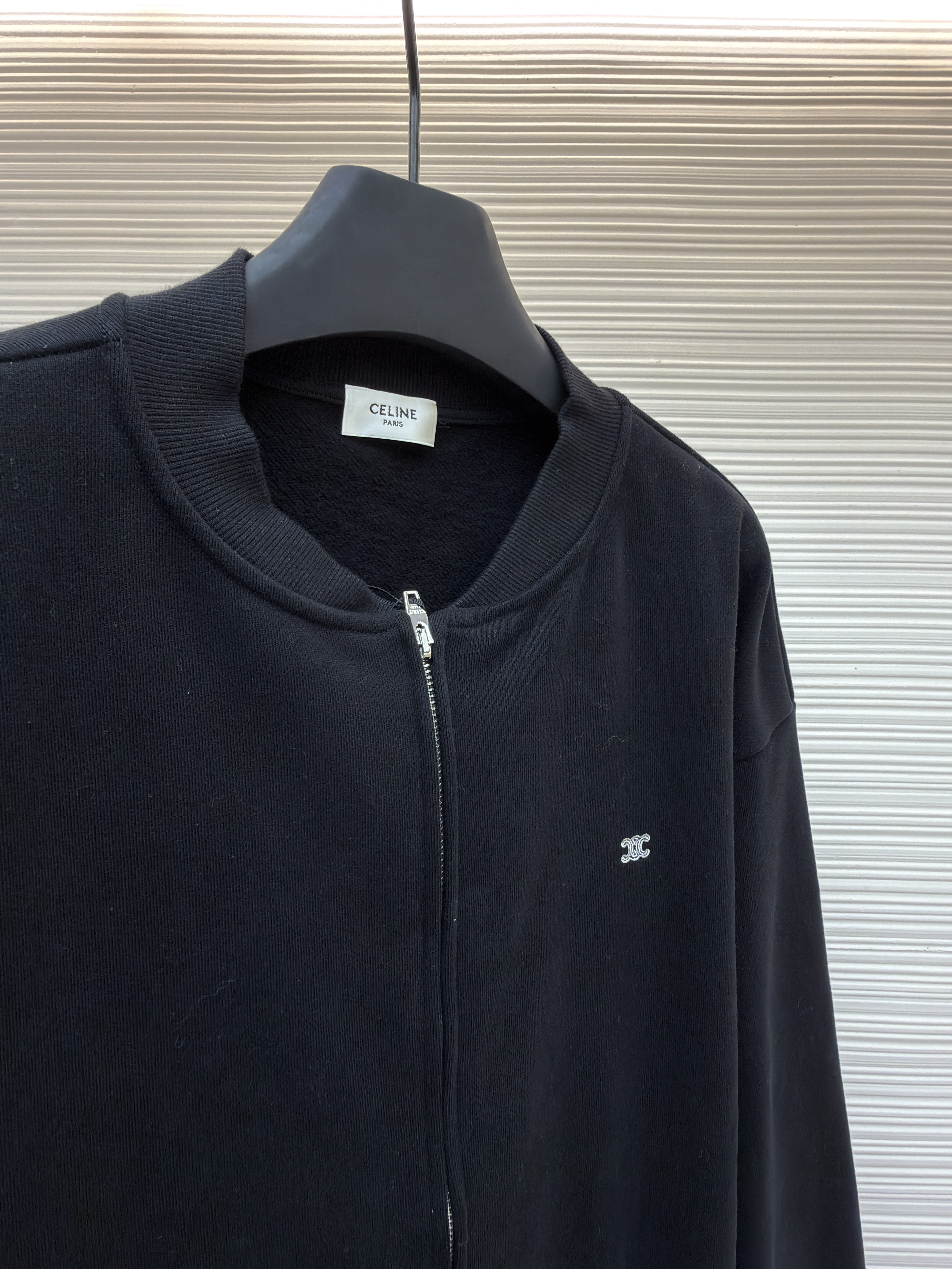 CELINE 赛琳 刺绣拉链棒球服外套 夹克 长袖 秋冬 黑色 B2
