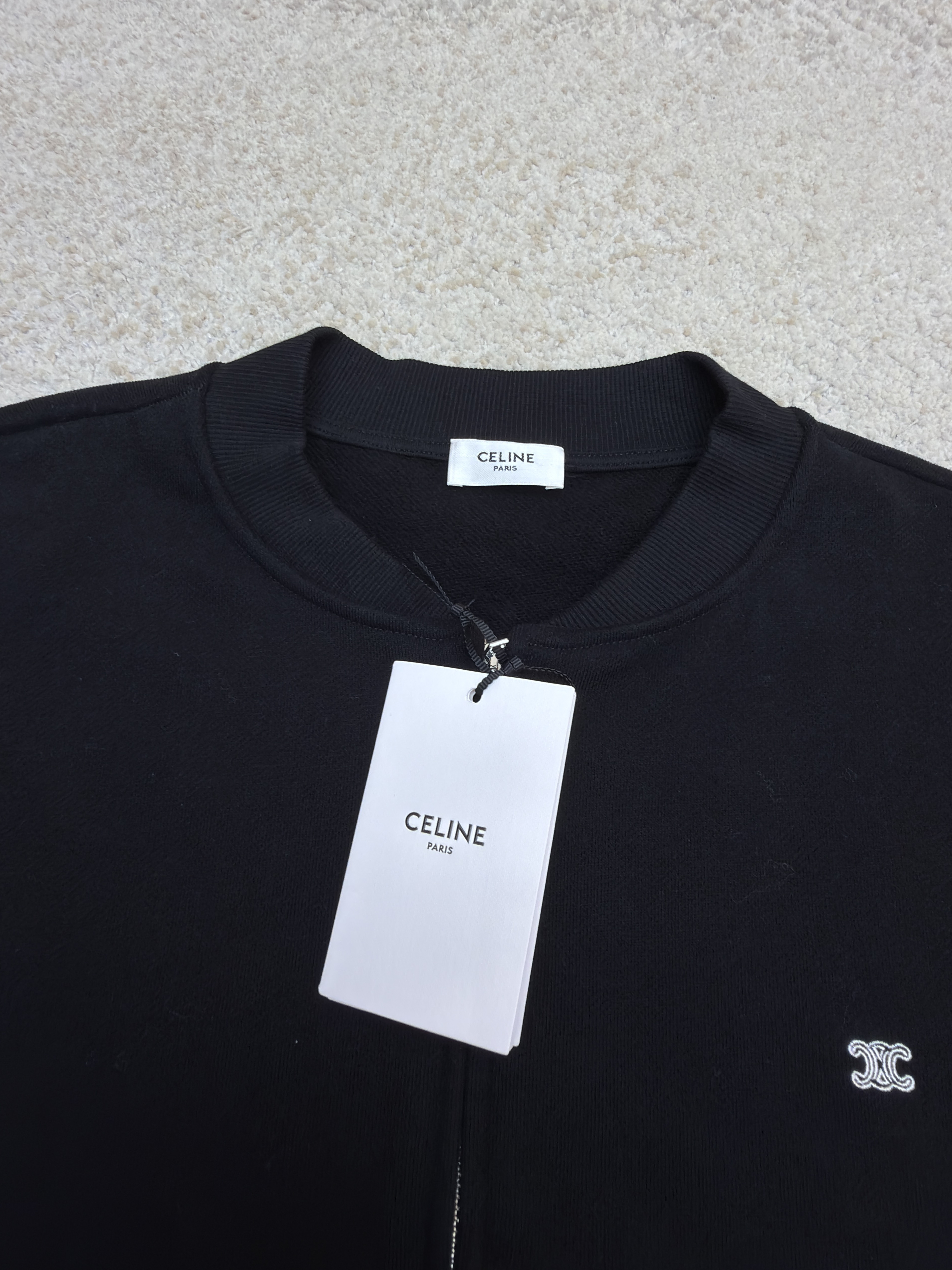 CELINE 赛琳 刺绣拉链棒球服外套 夹克 长袖 秋冬 黑色 B2