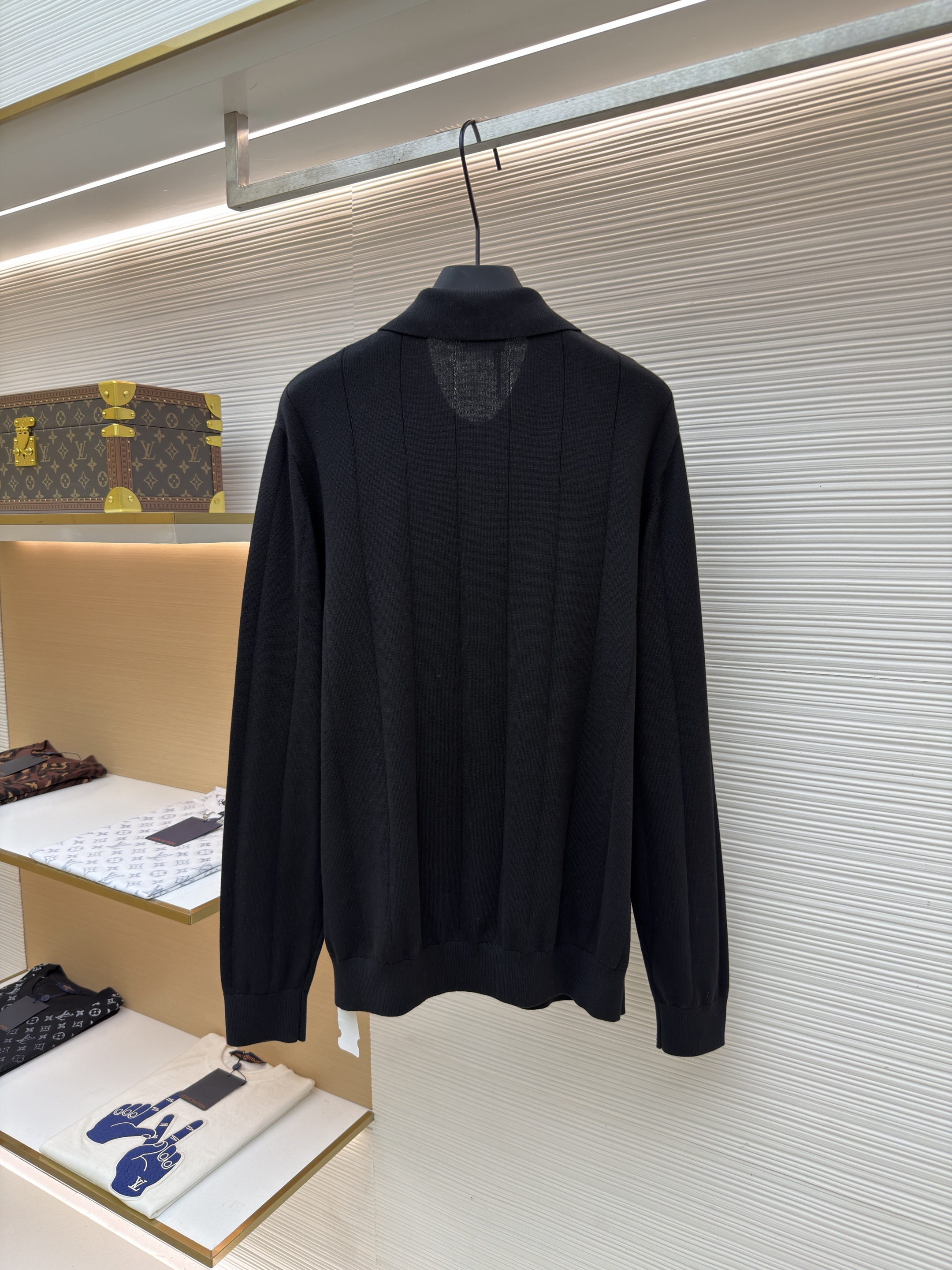 CELINE 赛琳 刺绣套头Polo领针织毛衣 针织衫 外套 长袖 灰色 黑色 B2