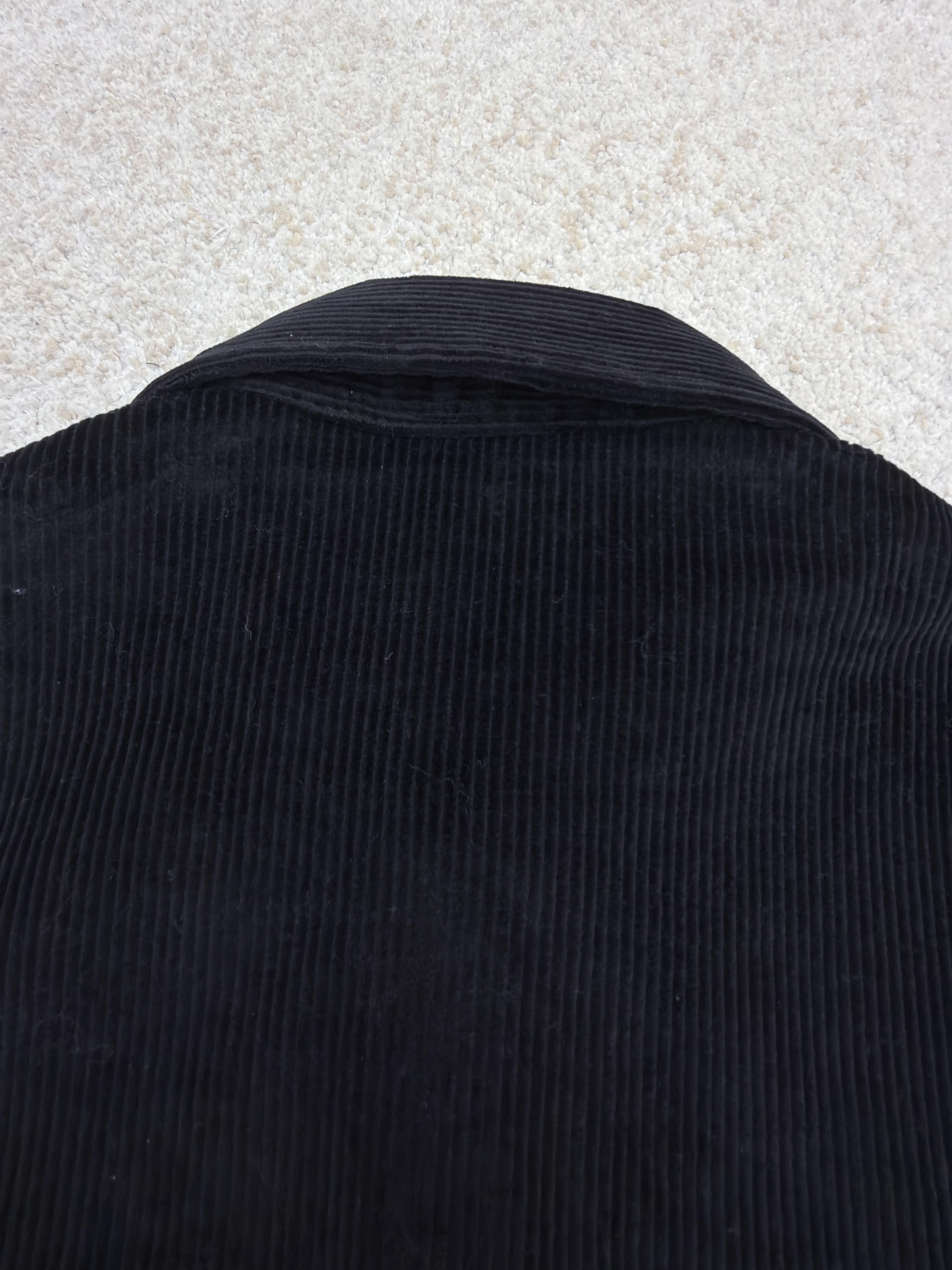 STONE ISLAND 石头岛 灯芯绒徽章口袋衬衫外套 夹克 长袖 黑色 米白色 B0