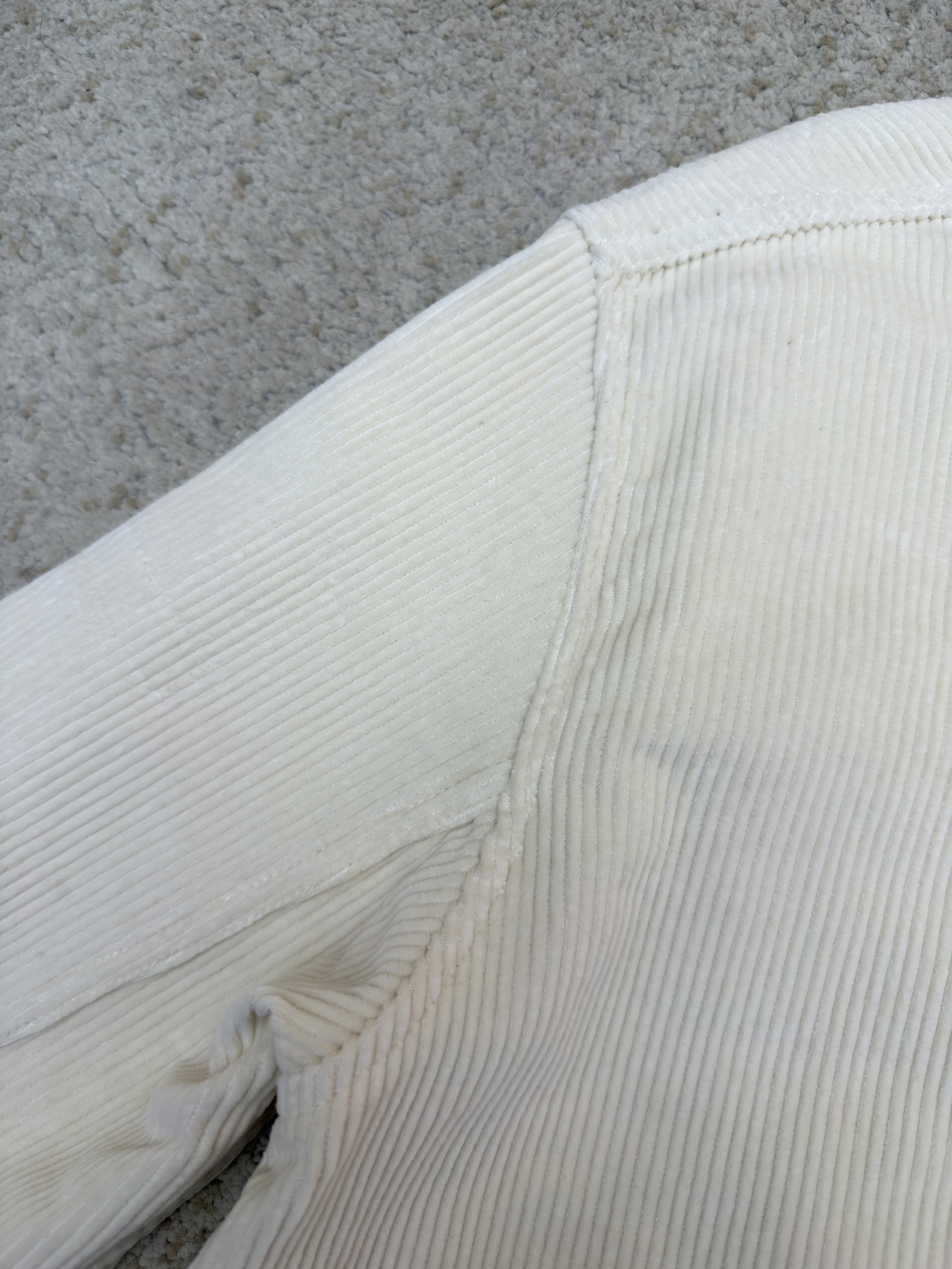 STONE ISLAND 石头岛 灯芯绒徽章口袋衬衫外套 夹克 长袖 黑色 米白色 B0