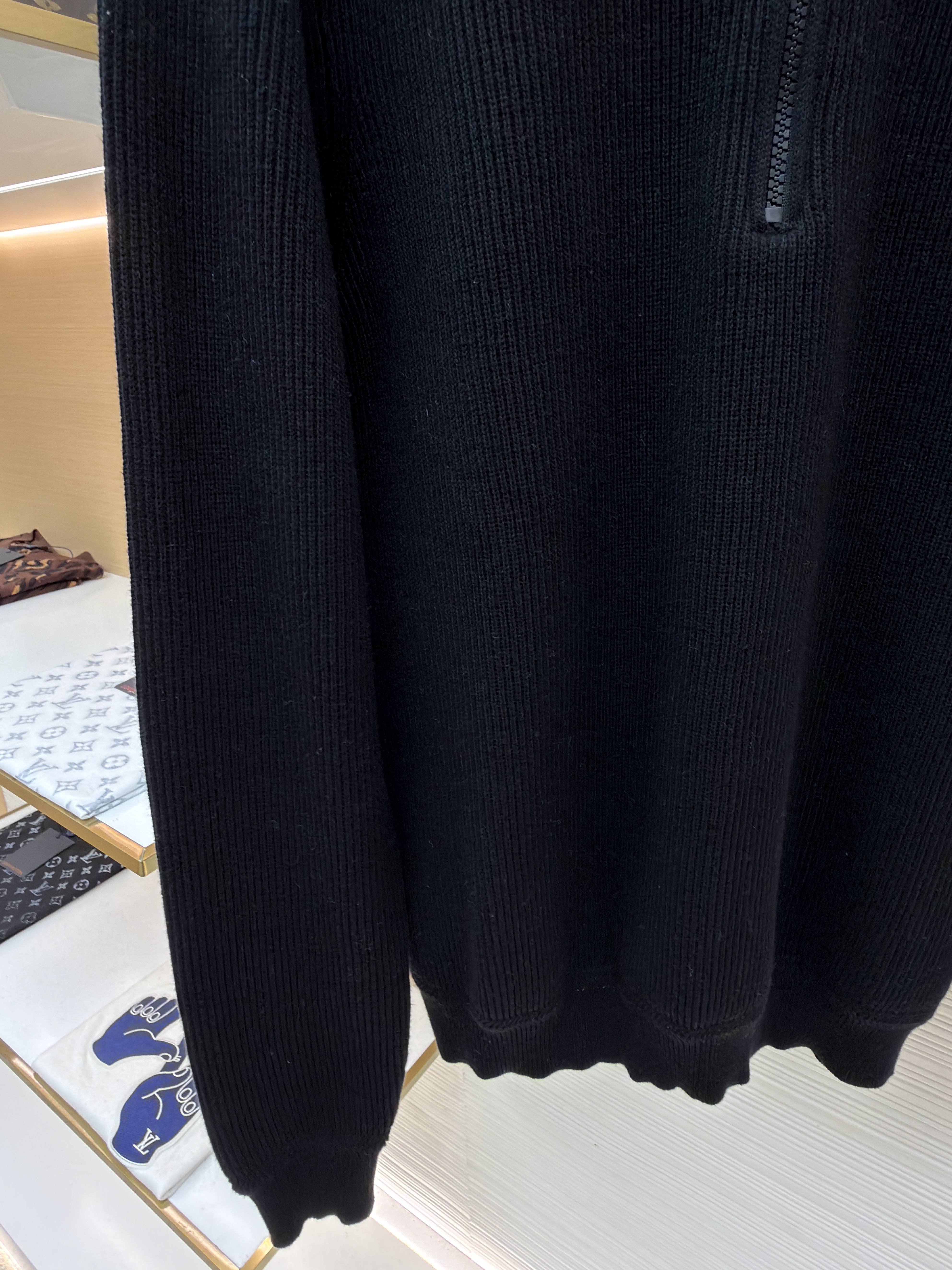 STONE ISLAND 石头岛 徽标半拉链立领针织衫 毛衣 长袖 外套 黑色 B0
